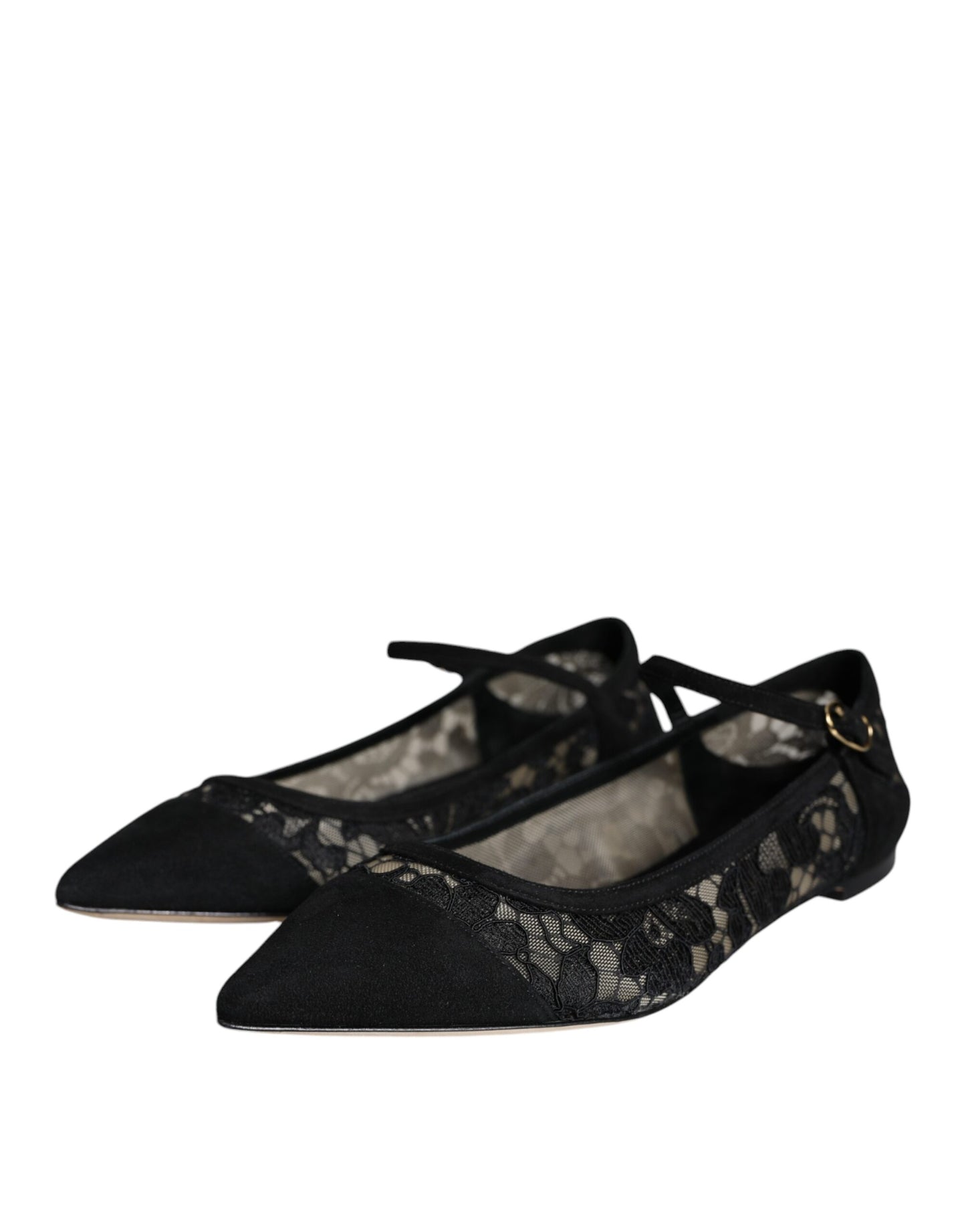 Dolce & Gabbana Zapatos planos Bellucci de encaje Taormina negros