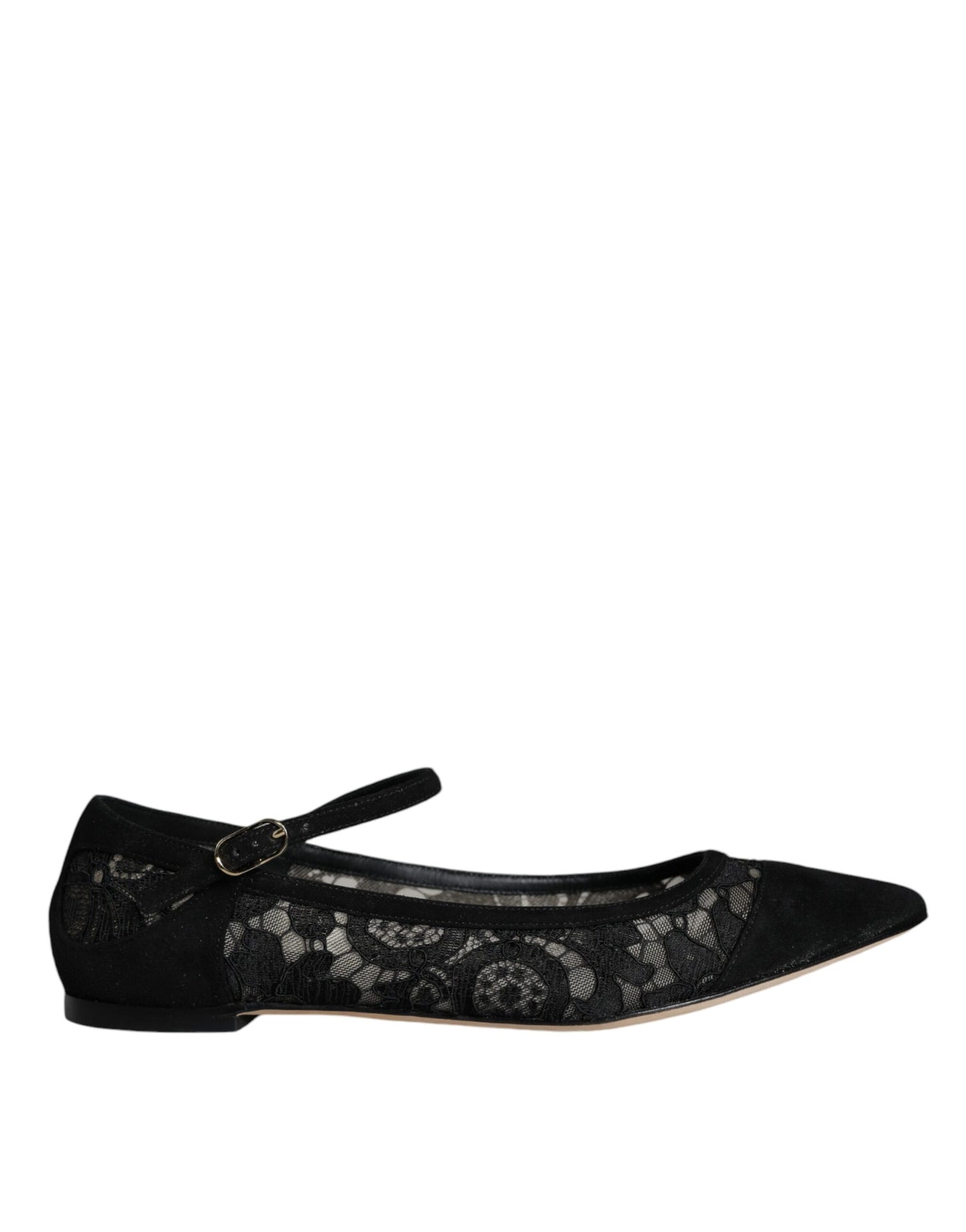 Dolce & Gabbana Zapatos planos Bellucci de encaje Taormina negros