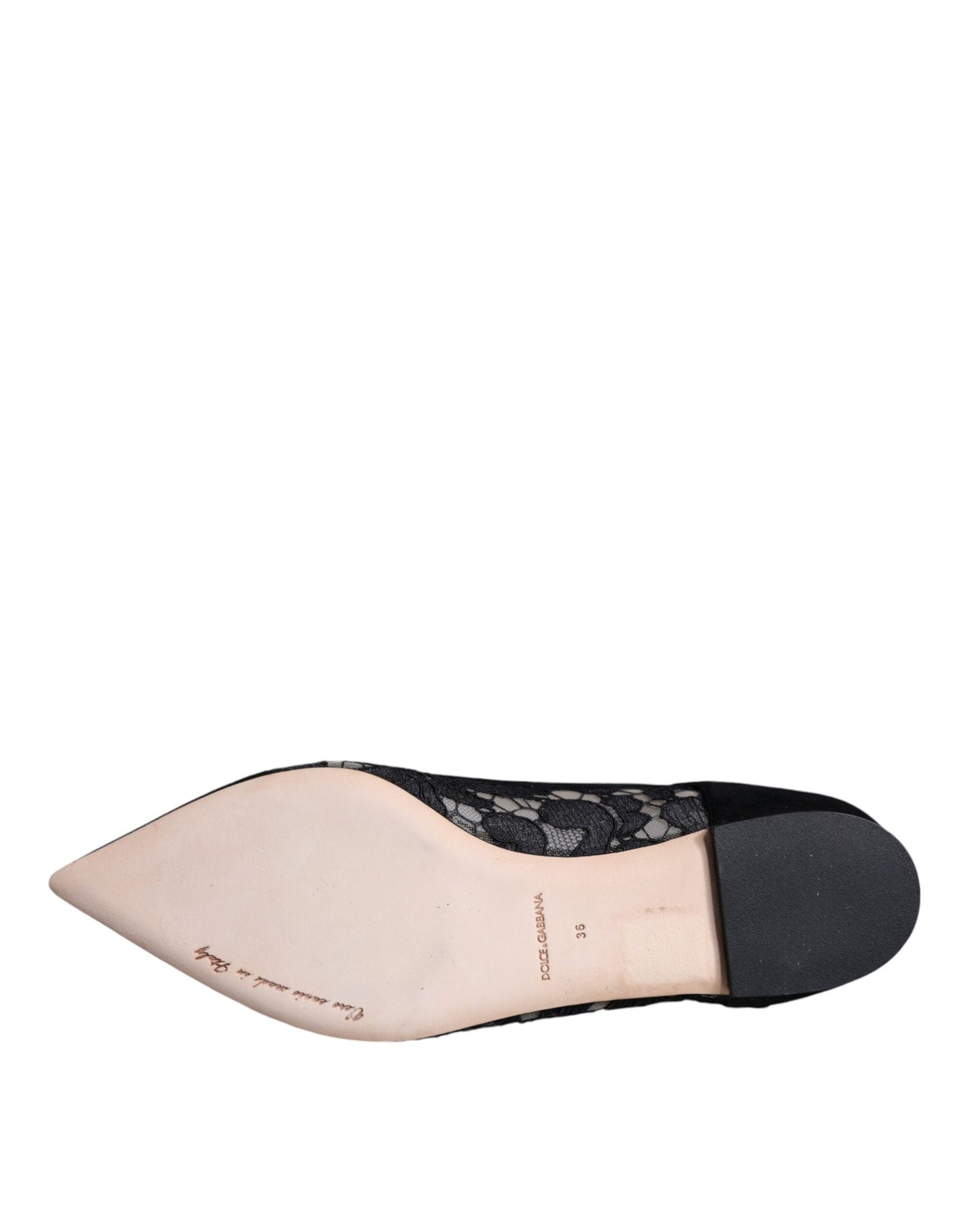 Dolce & Gabbana Zapatos planos Bellucci de encaje Taormina negros