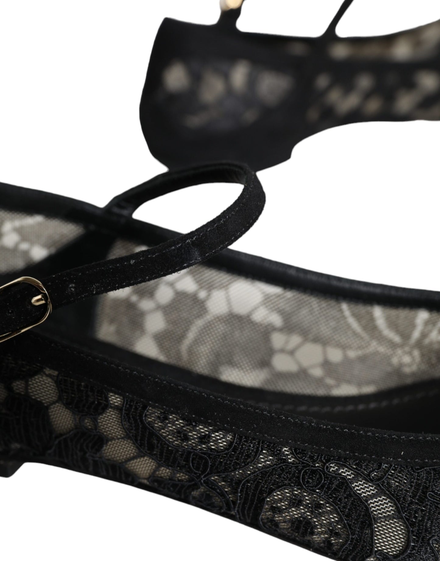 Dolce & Gabbana Zapatos planos Bellucci de encaje Taormina negros