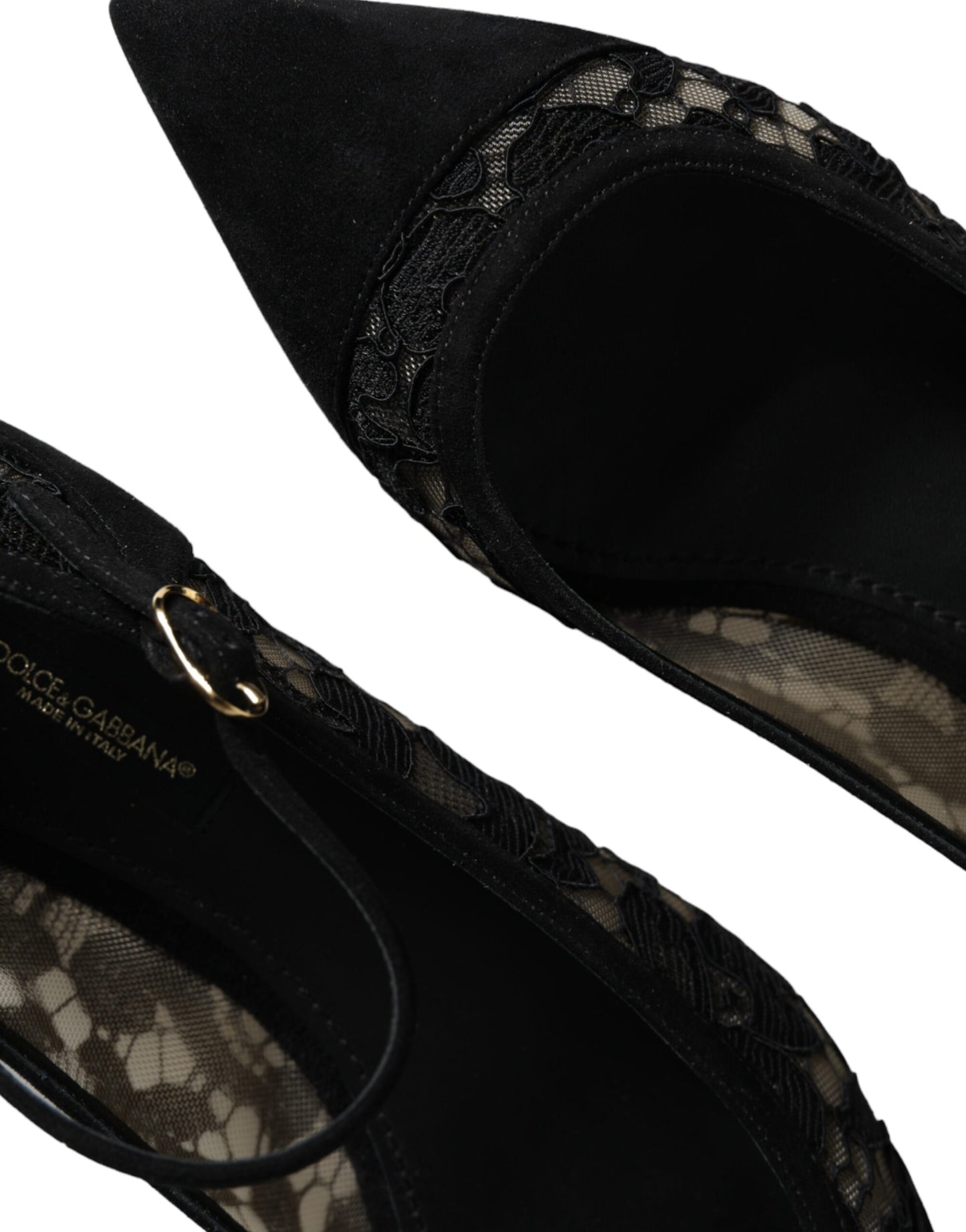 Dolce & Gabbana Zapatos planos Bellucci de encaje Taormina negros
