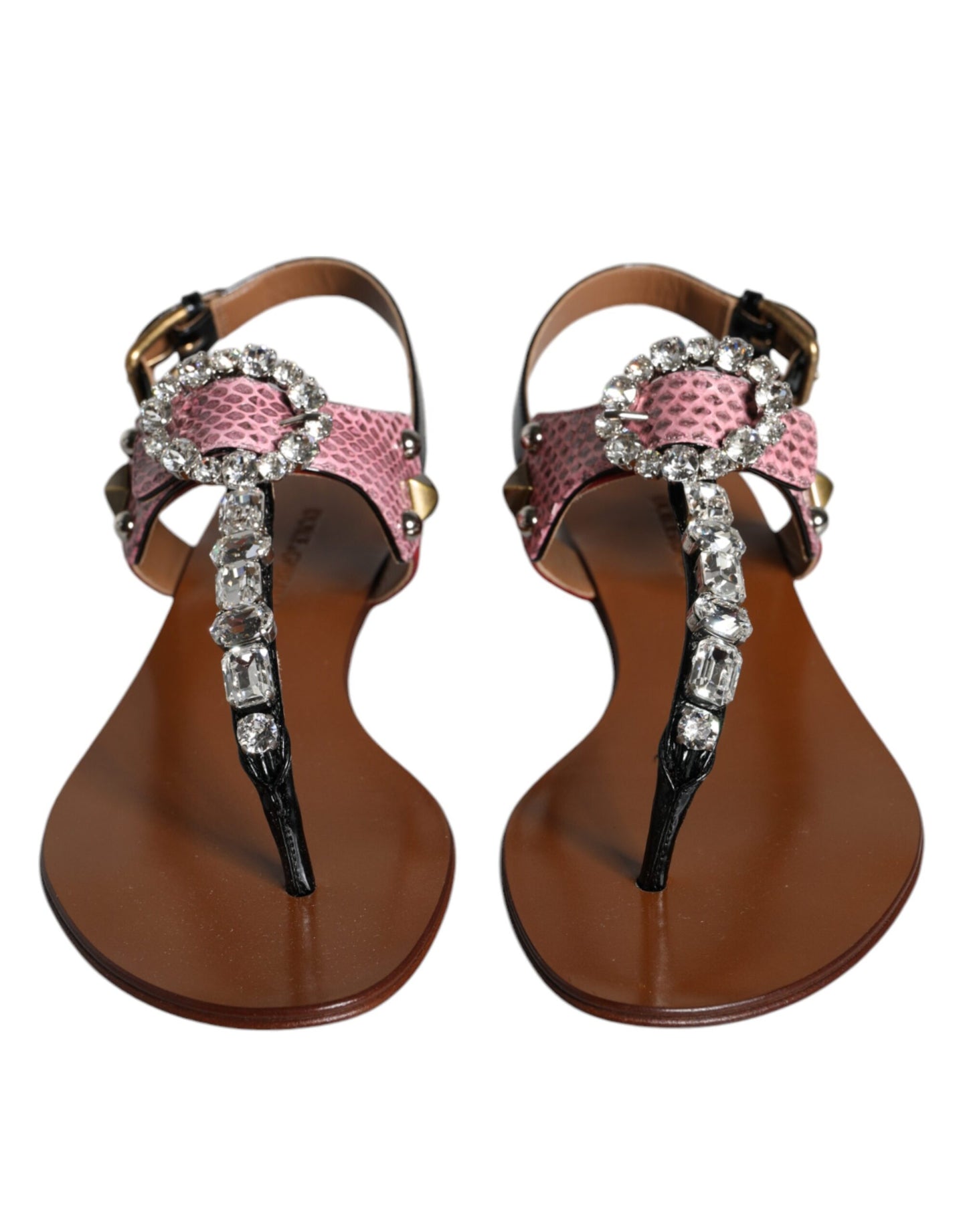 Dolce & Gabbana Sandalias con cristales multicolores Chanclas Zapatos
