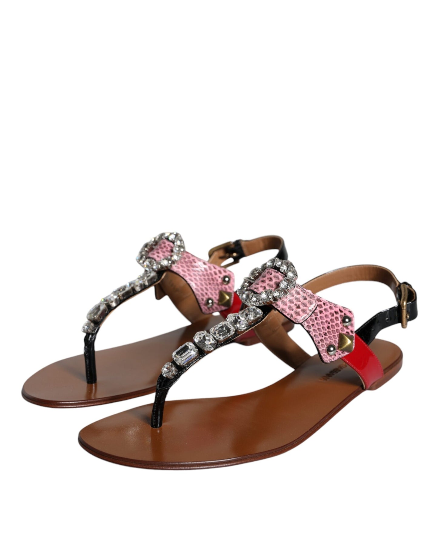 Dolce & Gabbana Sandalias con cristales multicolores Chanclas Zapatos