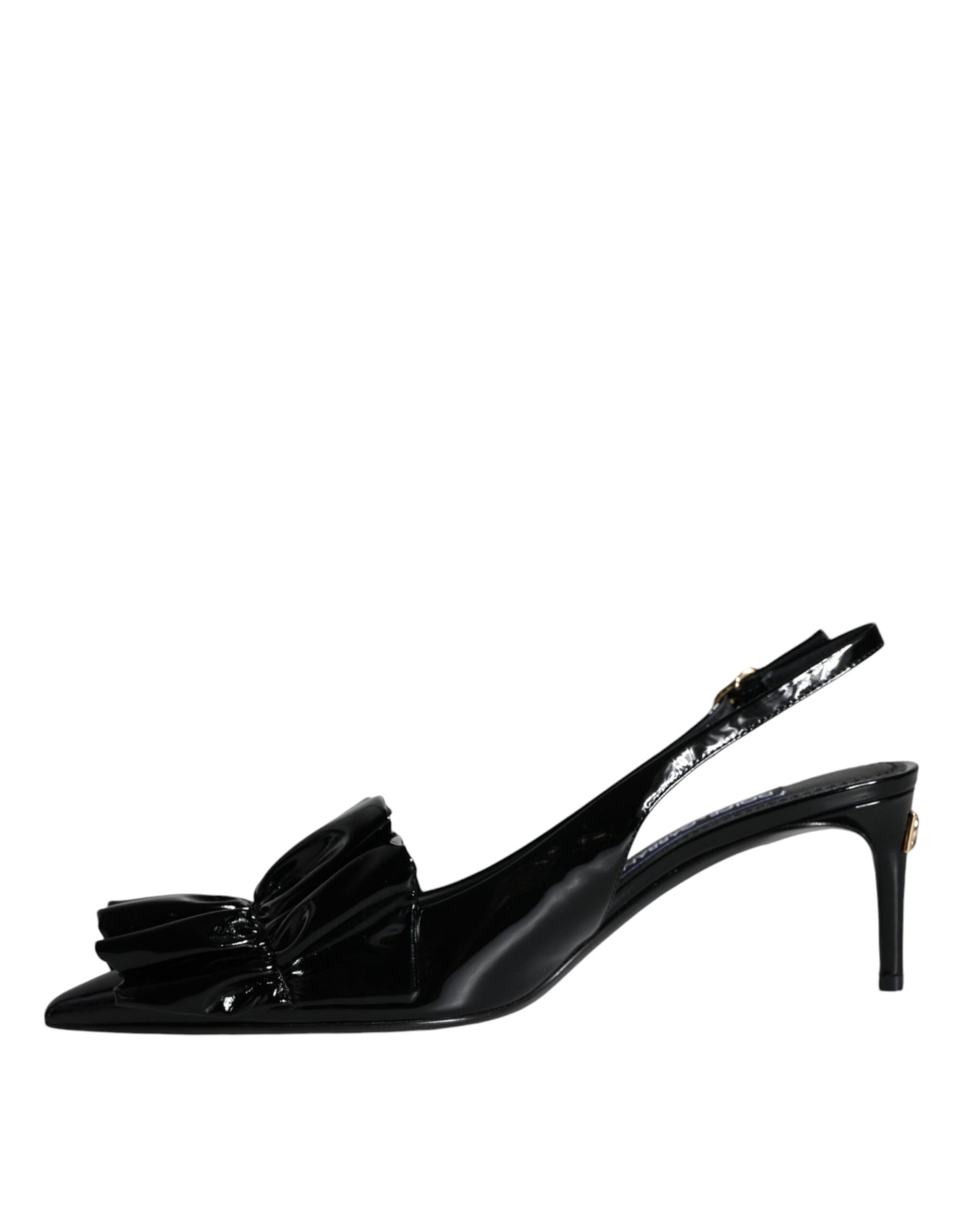 Dolce & Gabbana Zapatos de tacón de charol negro con tira trasera