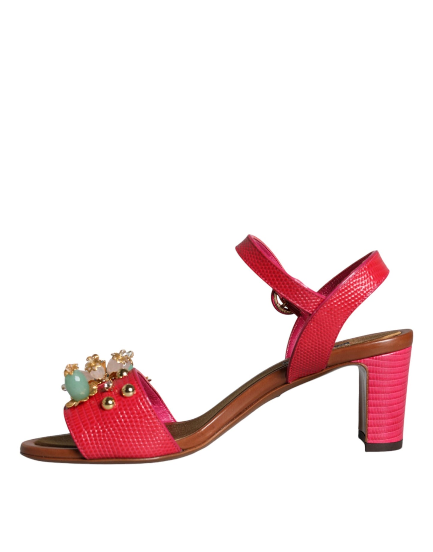 Dolce & Gabbana Sandalias Keira con adornos de cuero fucsia Zapatos
