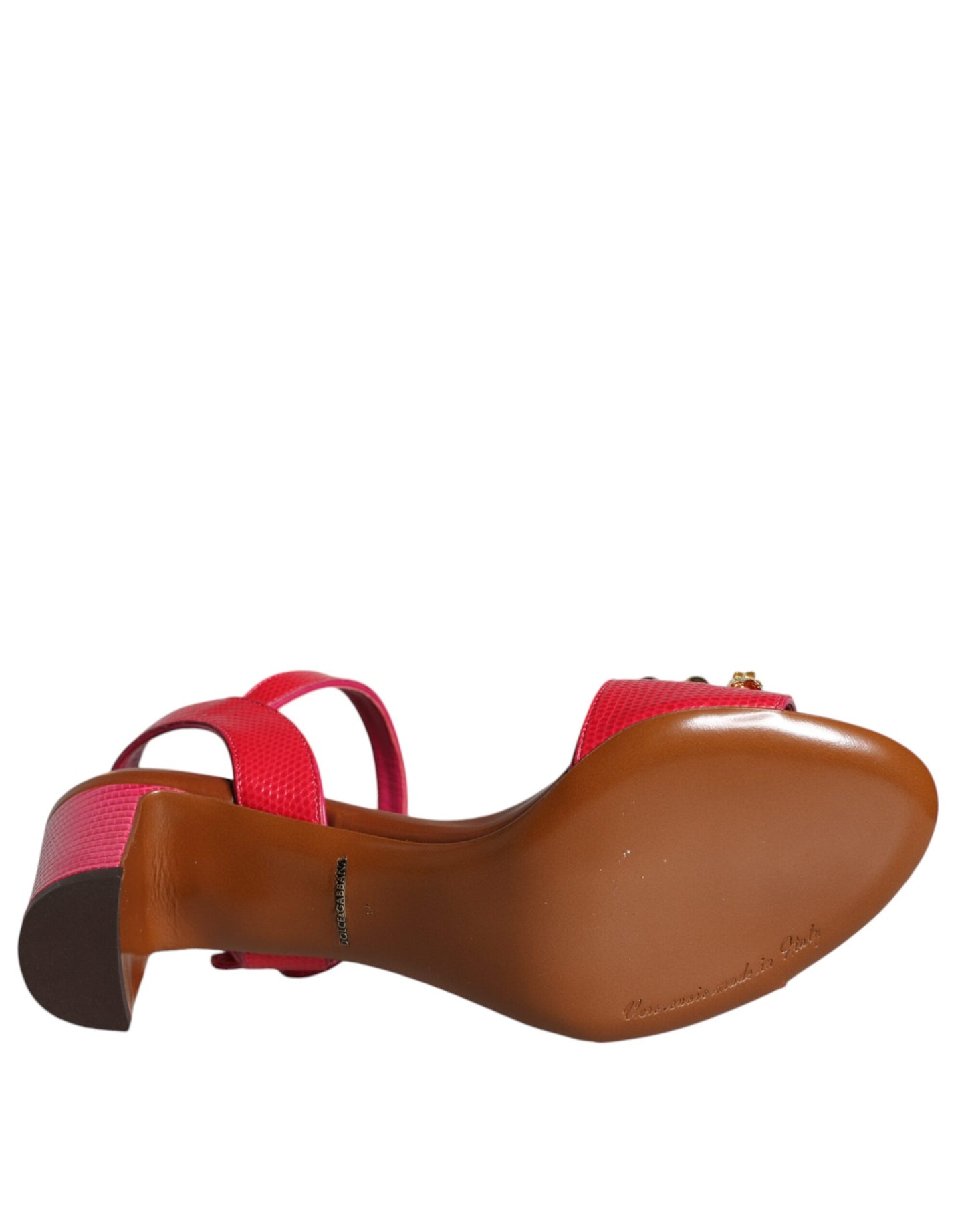 Dolce & Gabbana Sandalias Keira con adornos de cuero fucsia Zapatos