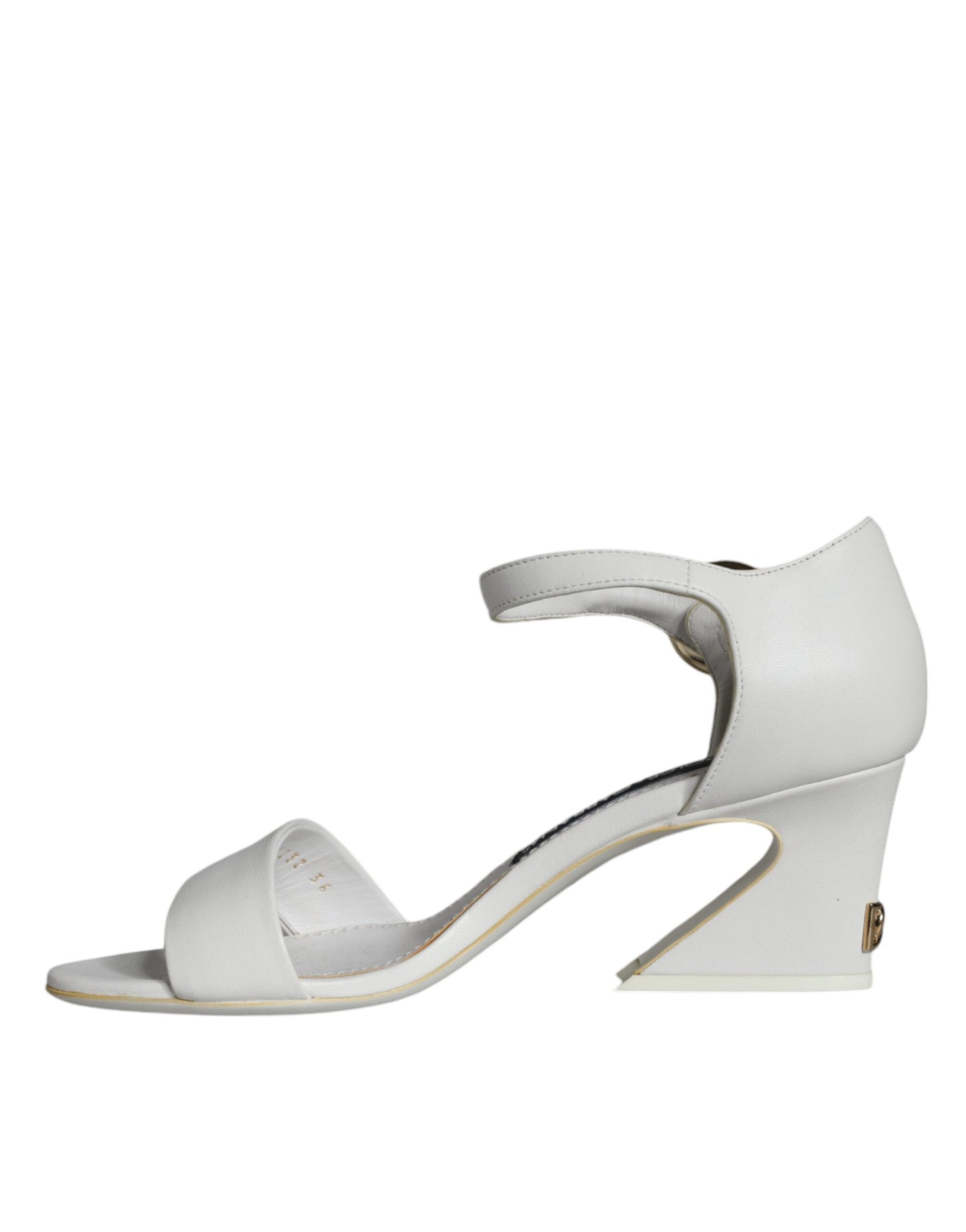 Dolce & Gabbana Tacones de cuero blanco Keira Sandalias Zapatos