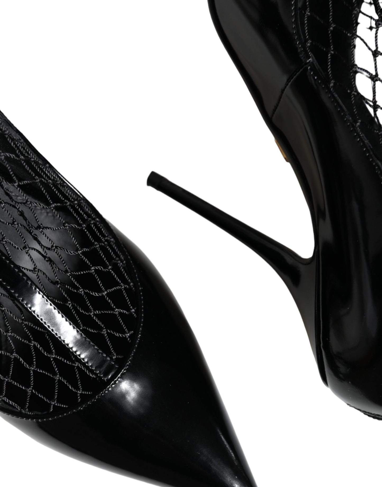 Dolce & Gabbana Zapatos de tacón de charol de malla negra