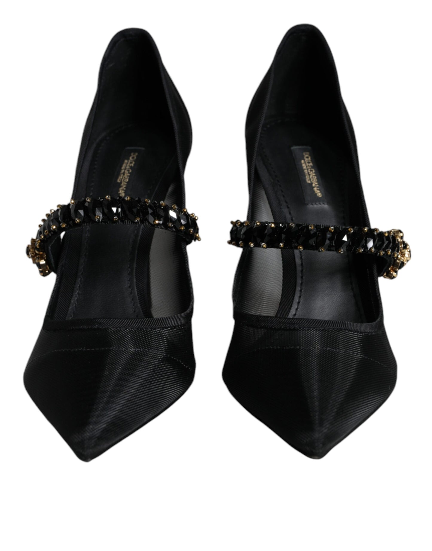 Dolce & Gabbana Black Mesh Mary Jane Crystal Heel Pumps Shoes – EU39/US8.5 par Dolce & Gabbana | Disponible sur Sandy Store ByNet