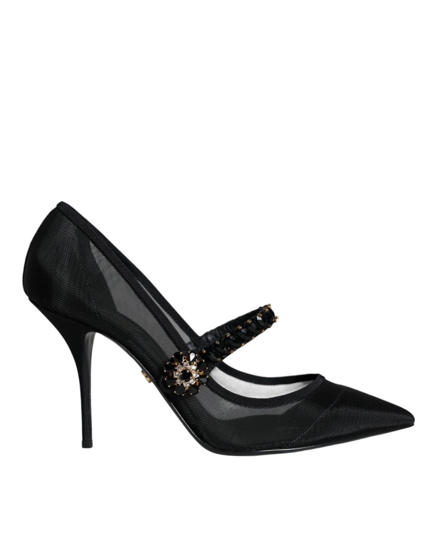 Dolce & Gabbana Black Mesh Mary Jane Crystal Heel Pumps Shoes – EU39/US8.5 par Dolce & Gabbana | Disponible sur Sandy Store ByNet