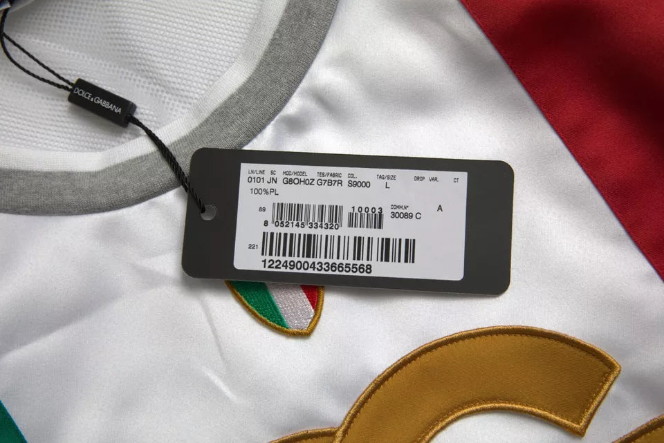 Dolce & Gabbana Camiseta sin mangas blanca y verde con bandera italiana Basket