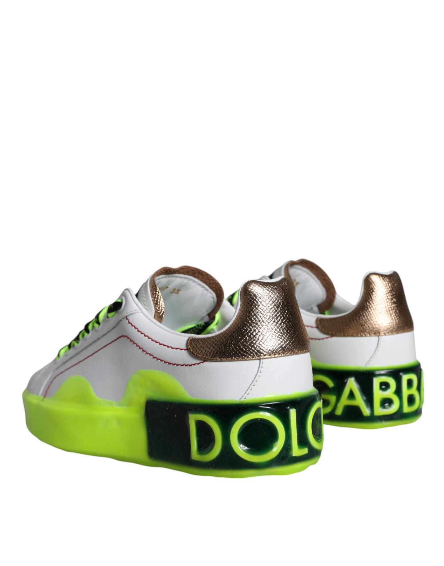 Dolce & Gabbana Zapatillas Portofino De Cuero Blanco Zapatos