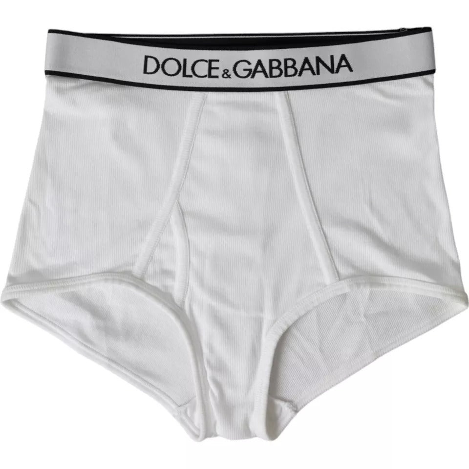 Sous-vêtements Dolce & Gabbana en coton stretch blanc avec logo de marque