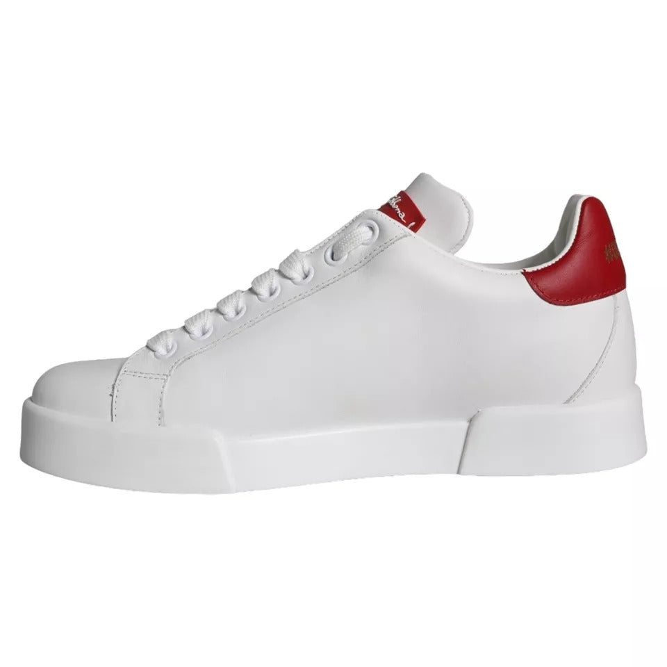 Dolce & Gabbana Zapatillas Portofino De Napa De Piel De Becerro Con Parche Blanco Zapatos