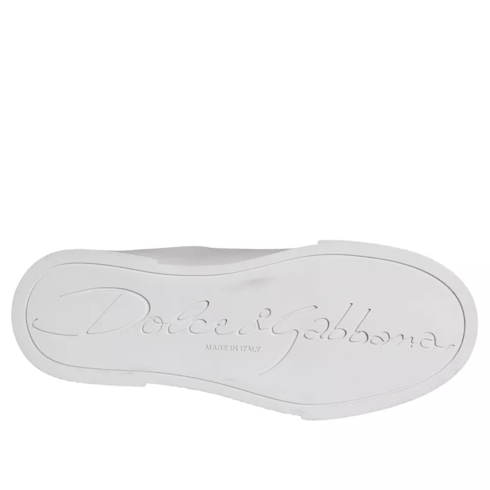 Dolce & Gabbana Zapatillas Portofino De Napa De Piel De Becerro Con Parche Blanco Zapatos