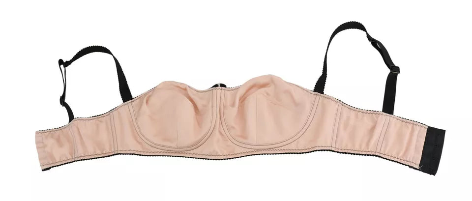 Dolce & Gabbana Sujetador balconcino rosa con tirantes negros