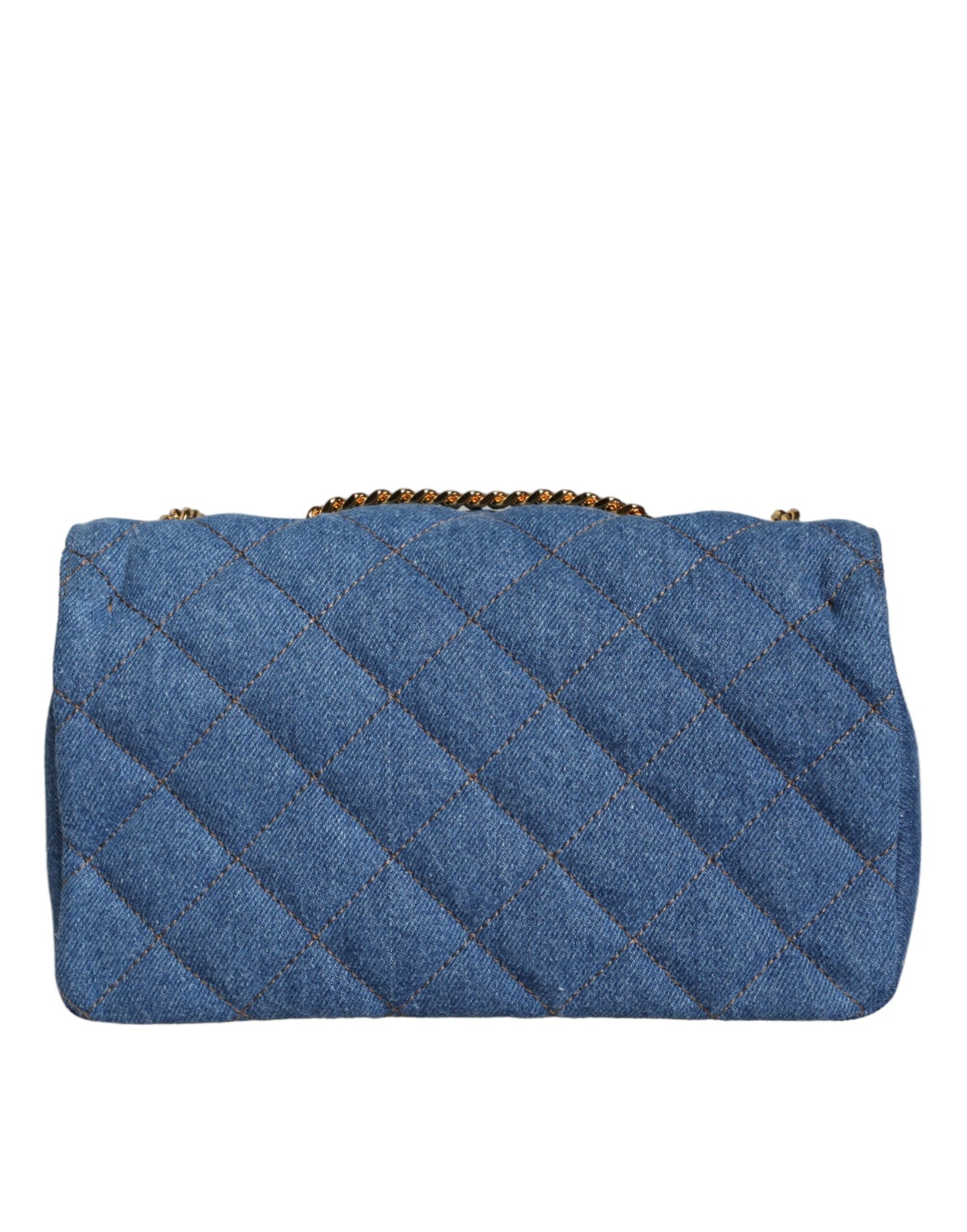 Versace Bolso bandolera de cuero vaquero acolchado azul