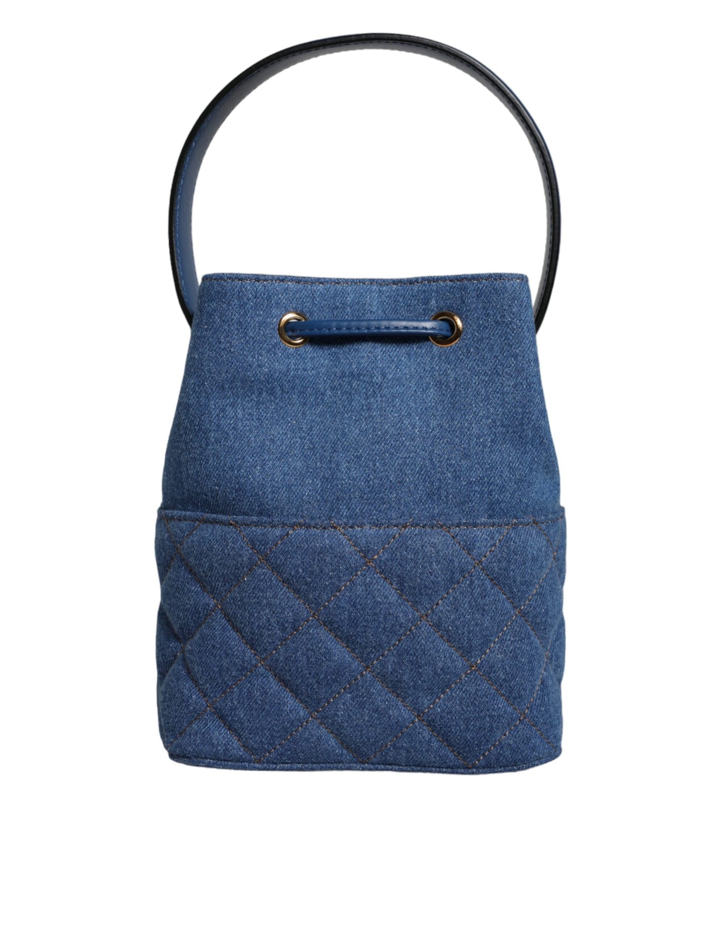 Versace Bolso bandolera de cuero vaquero acolchado azul