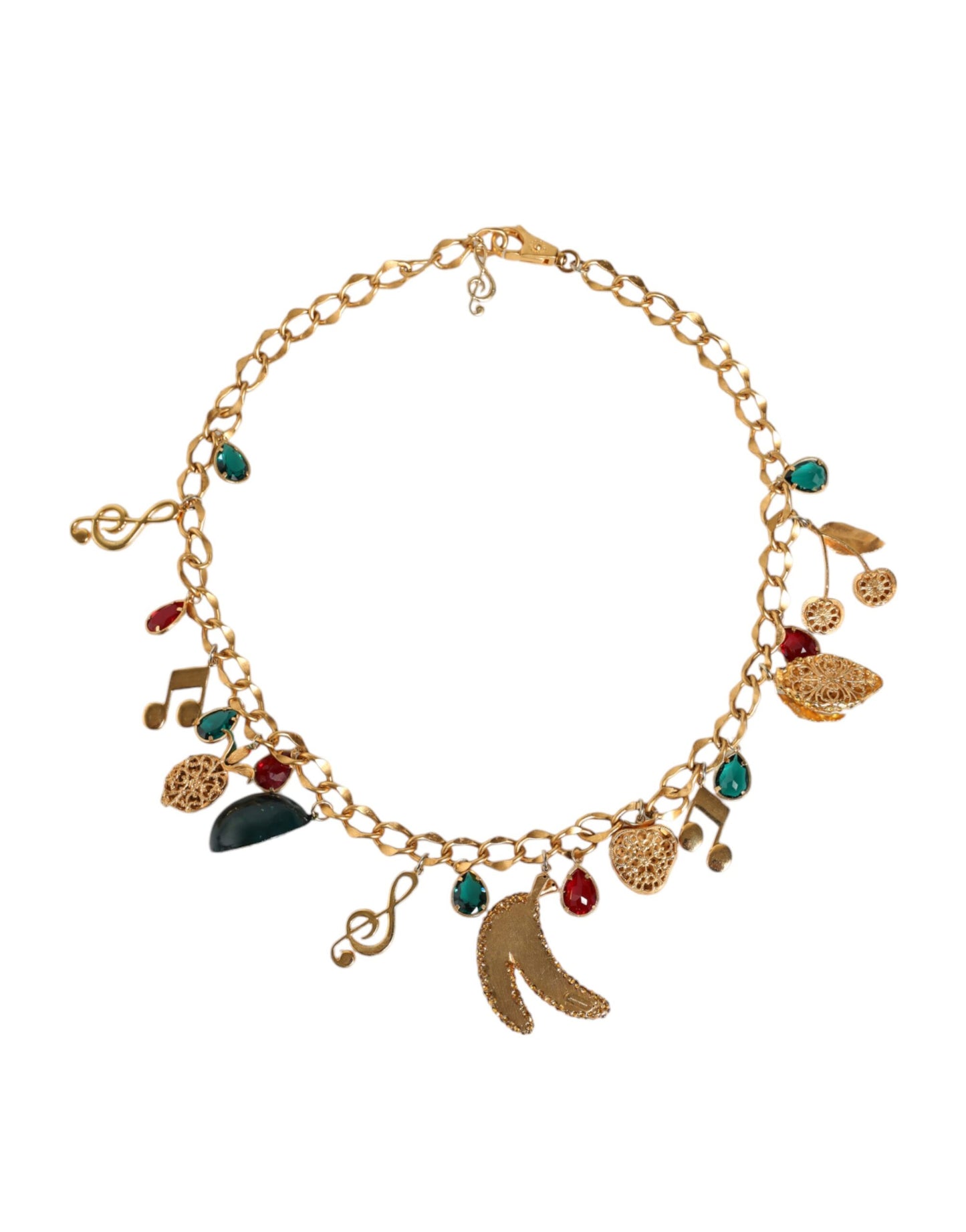 Ceinture chaîne Dolce & Gabbana en laiton doré ornée de cristaux fruités