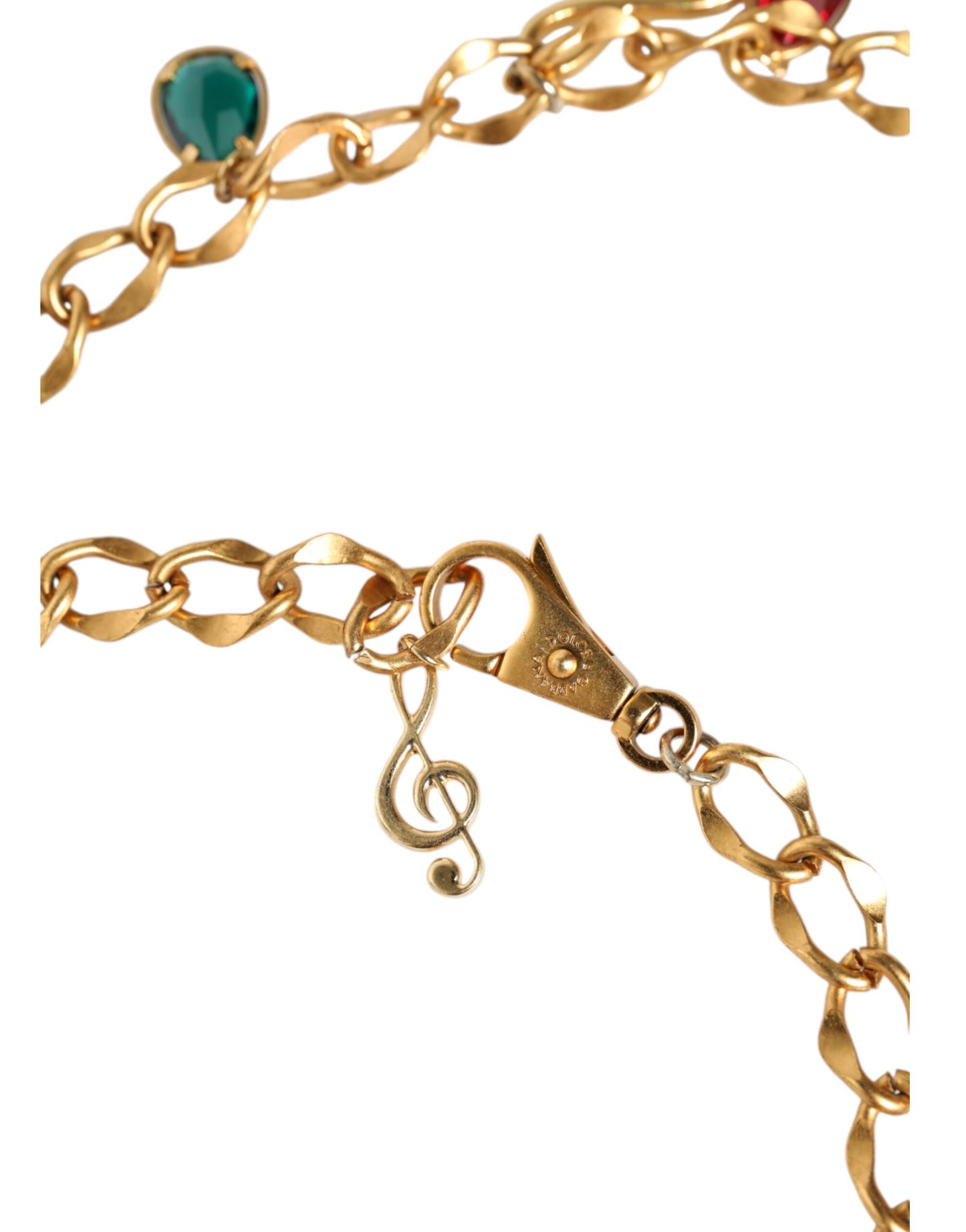 Ceinture chaîne Dolce & Gabbana en laiton doré ornée de cristaux fruités
