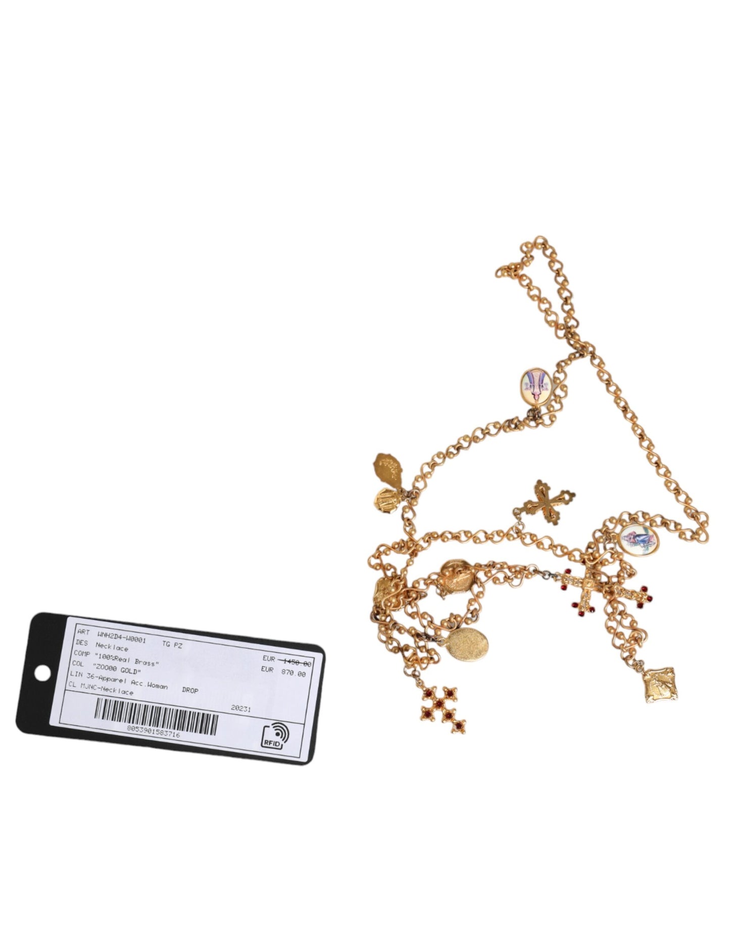 Dolce & Gabbana Gold Tone Brass Chain Religious Cross Pendant Necklace – par Dolce & Gabbana | Disponible sur Sandy Store ByNet