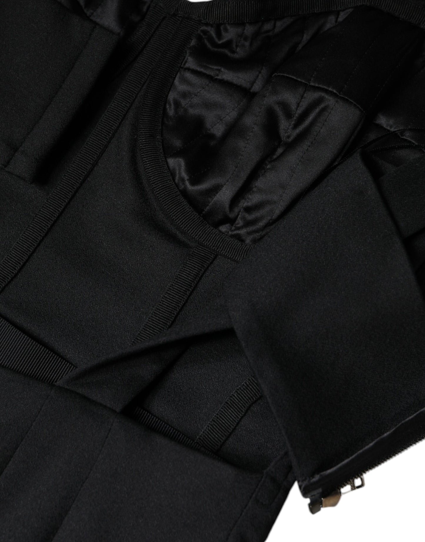 Dolce & Gabbana Minivestido ajustado sin mangas con aberturas en negro