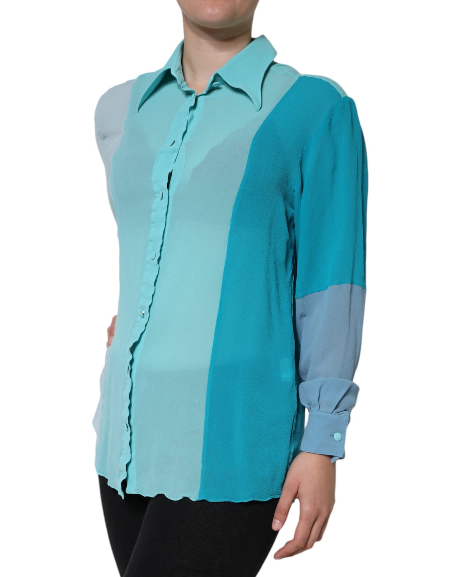 Dolce & Gabbana Blusa multicolor con botones de manga larga