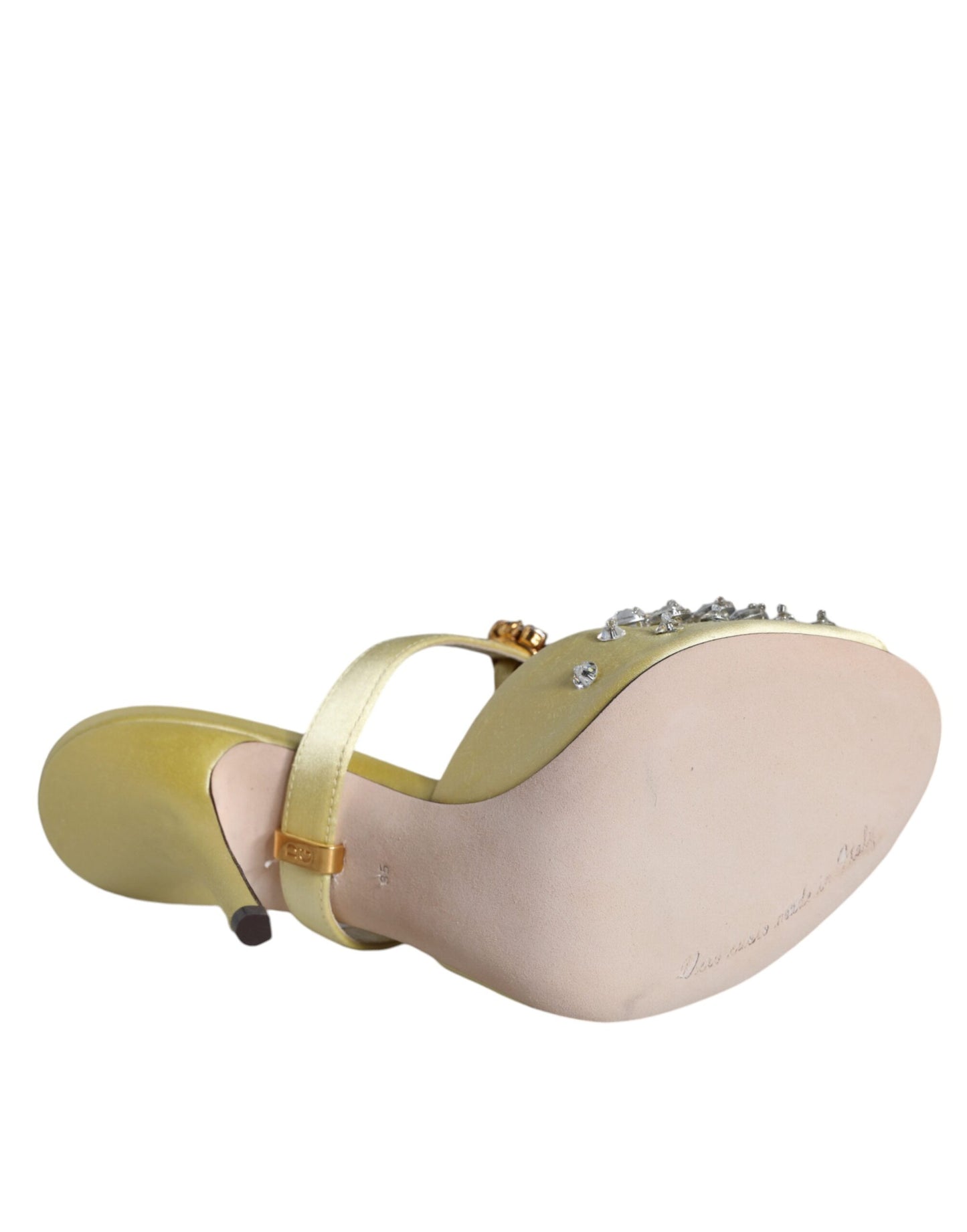 Dolce & Gabbana Zapatos sandalias de cristal de satén Mary Janes amarillos