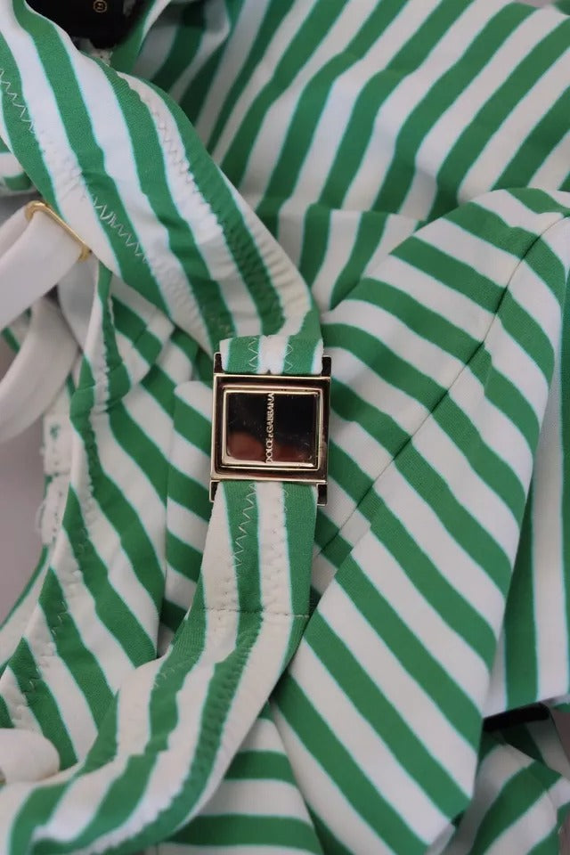 Dolce & Gabbana Traje de baño de una pieza con rayas verdes y blancas
