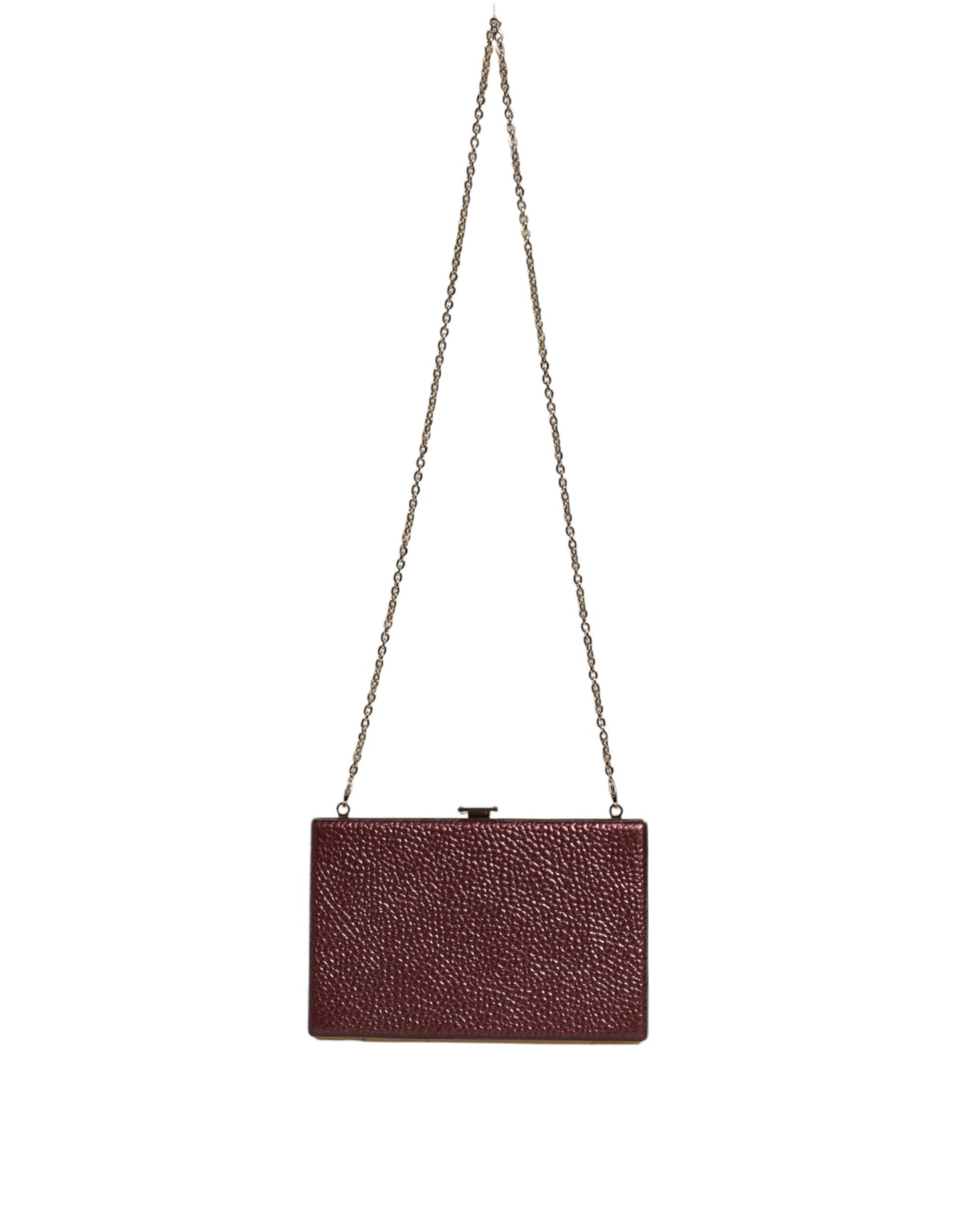 Dolce & Gabbana Maroon Leather Clutch Evening Crossbody Bag – par Dolce & Gabbana | Disponible sur Sandy Store ByNet