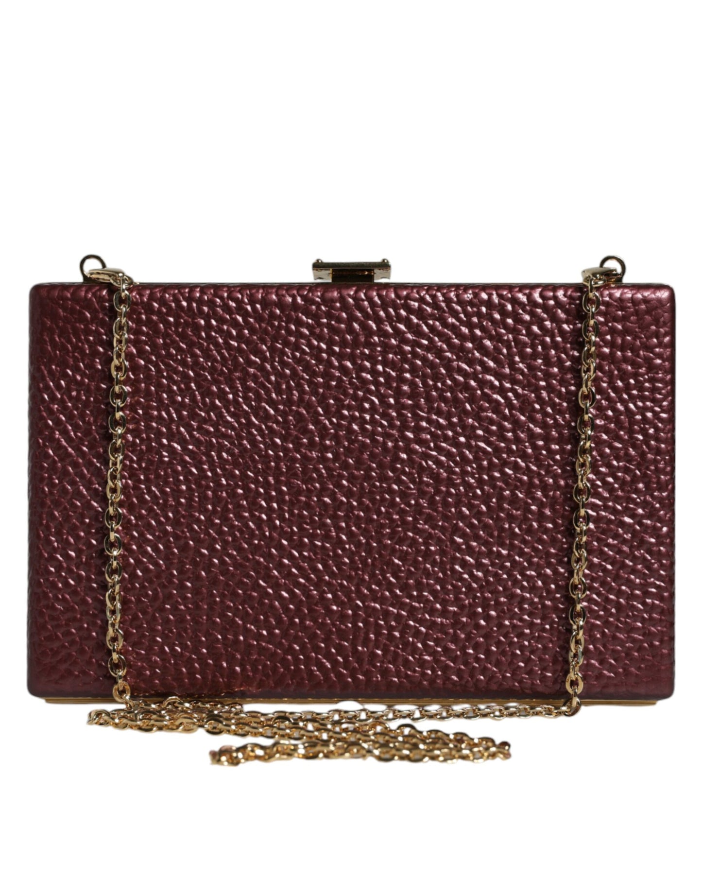 Dolce & Gabbana Maroon Leather Clutch Evening Crossbody Bag – par Dolce & Gabbana | Disponible sur Sandy Store ByNet