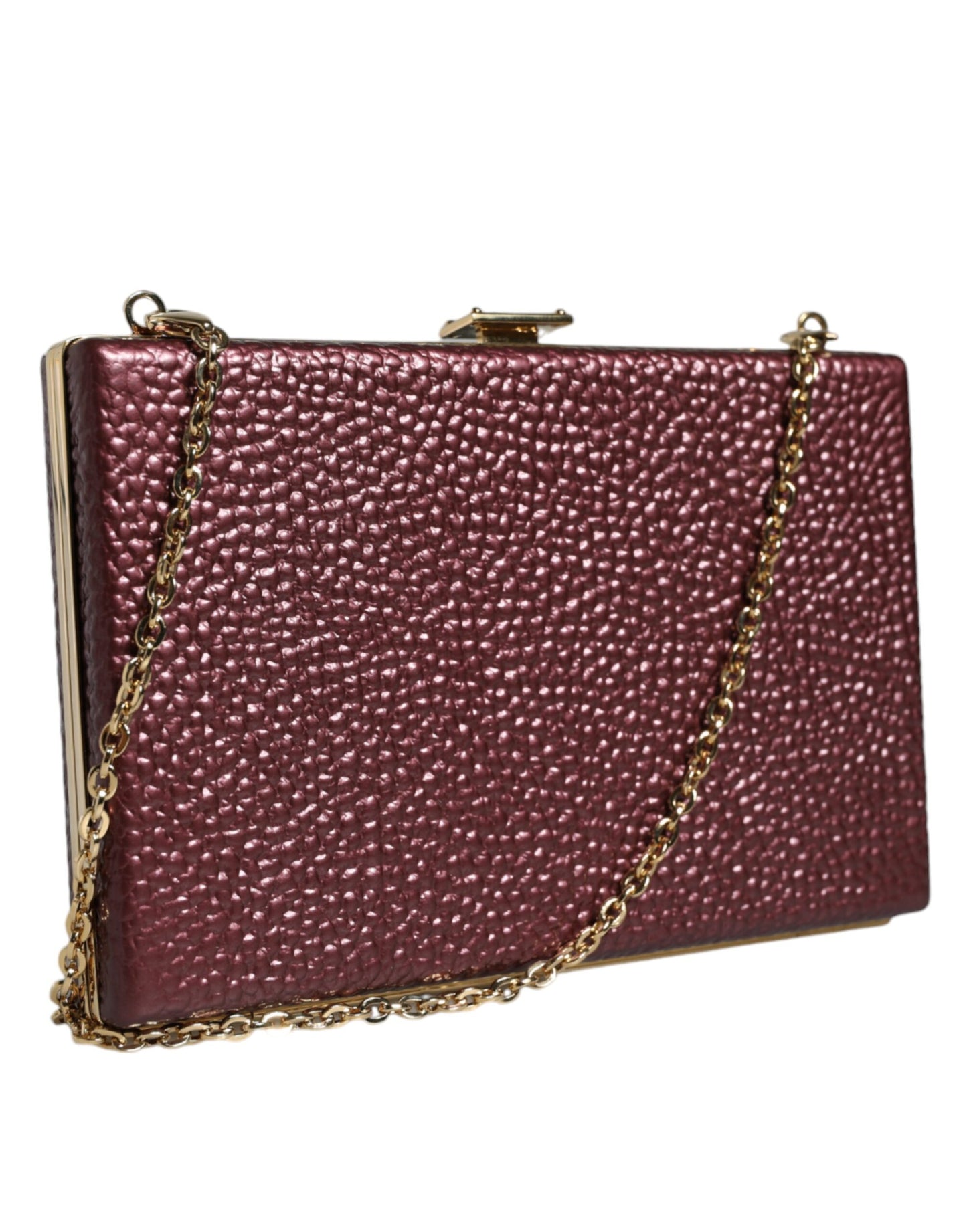 Dolce & Gabbana Maroon Leather Clutch Evening Crossbody Bag – par Dolce & Gabbana | Disponible sur Sandy Store ByNet