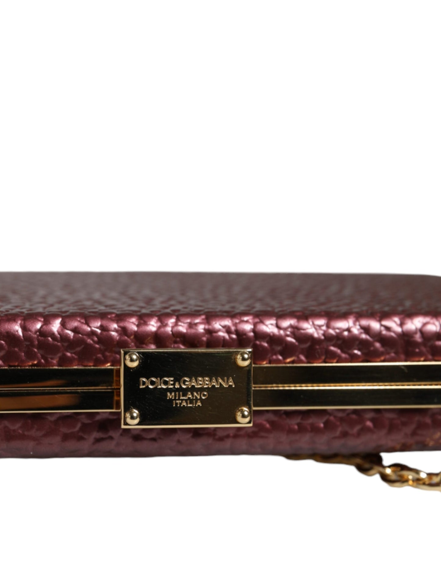 Dolce & Gabbana Maroon Leather Clutch Evening Crossbody Bag – par Dolce & Gabbana | Disponible sur Sandy Store ByNet