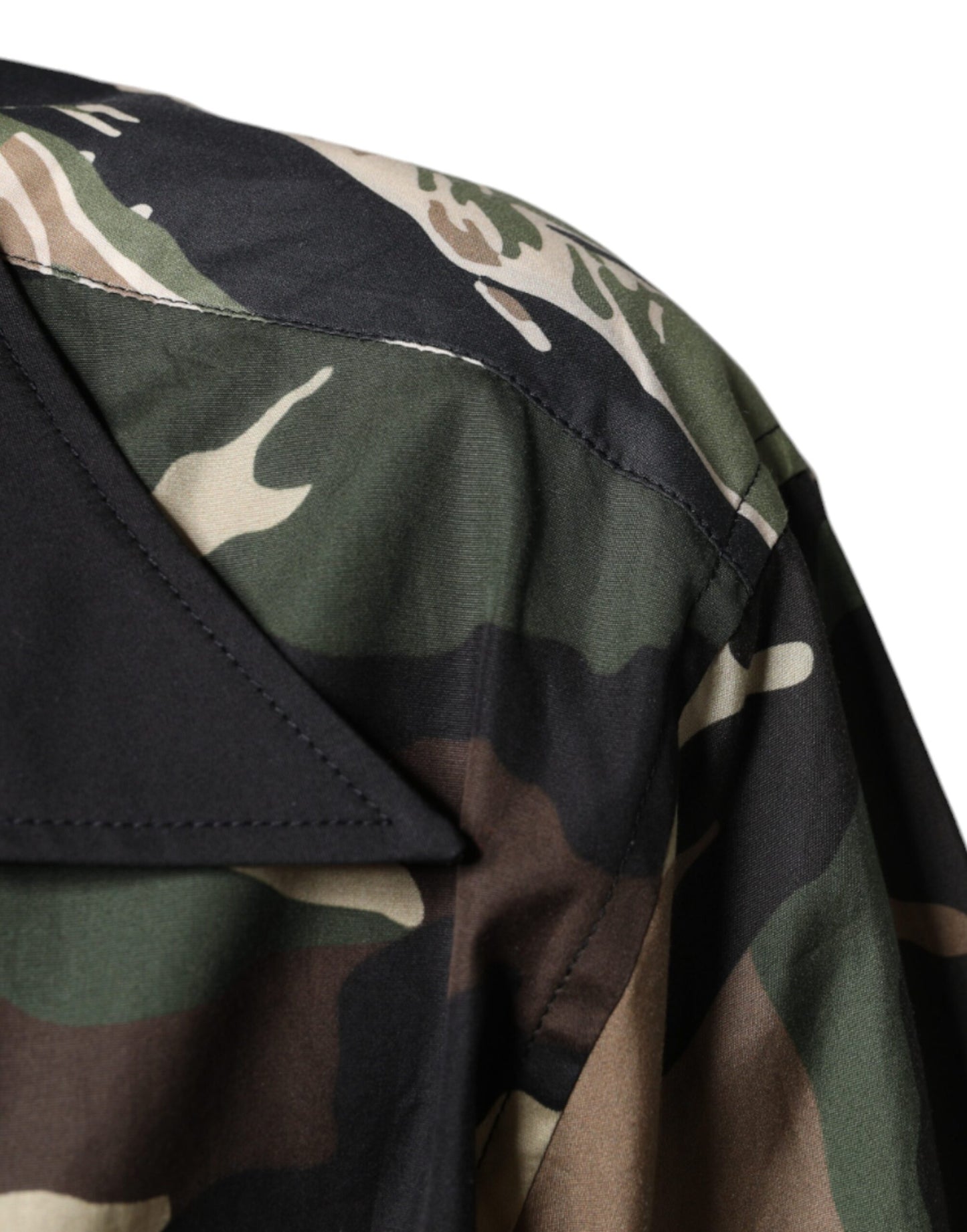 Dolce & Gabbana Camisa casual con botones de camuflaje multicolor para hombre