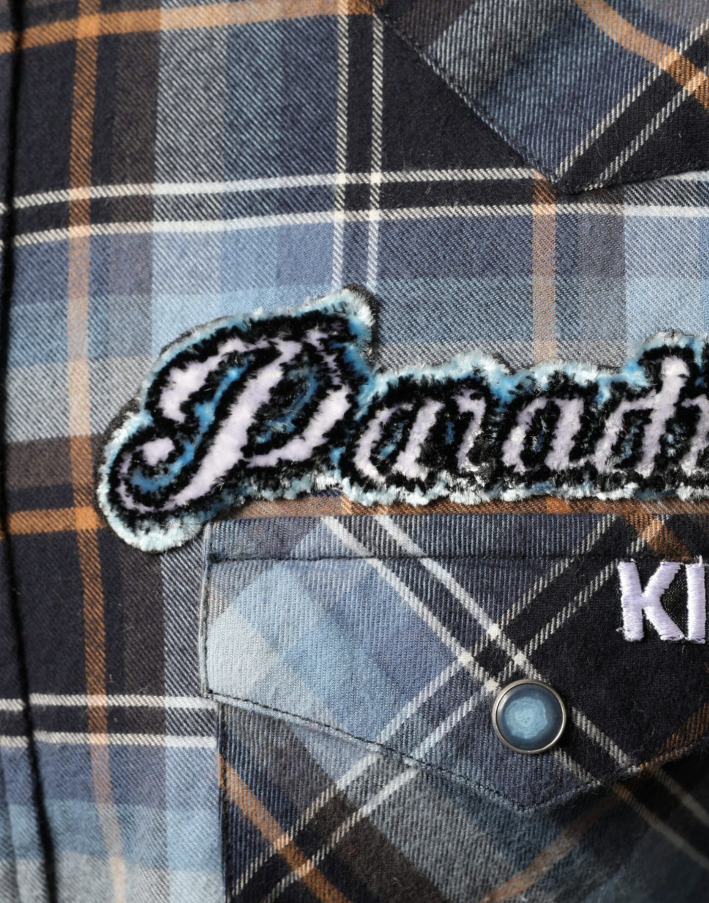 Dolce & Gabbana Camisa de corte slim con parche Paradiso a cuadros multicolor