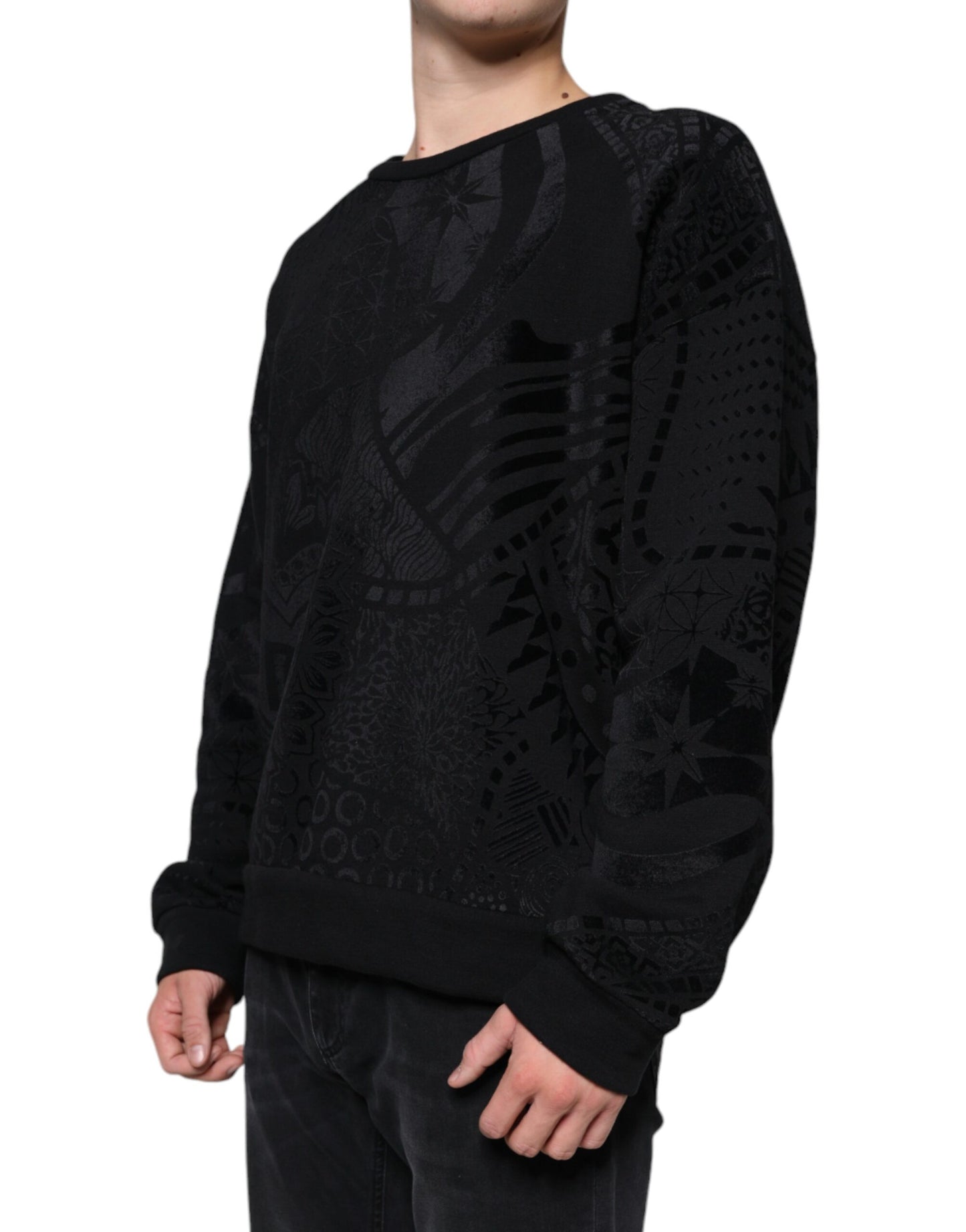 Dolce & Gabbana Jersey tipo sudadera con cuello redondo y estampado negro