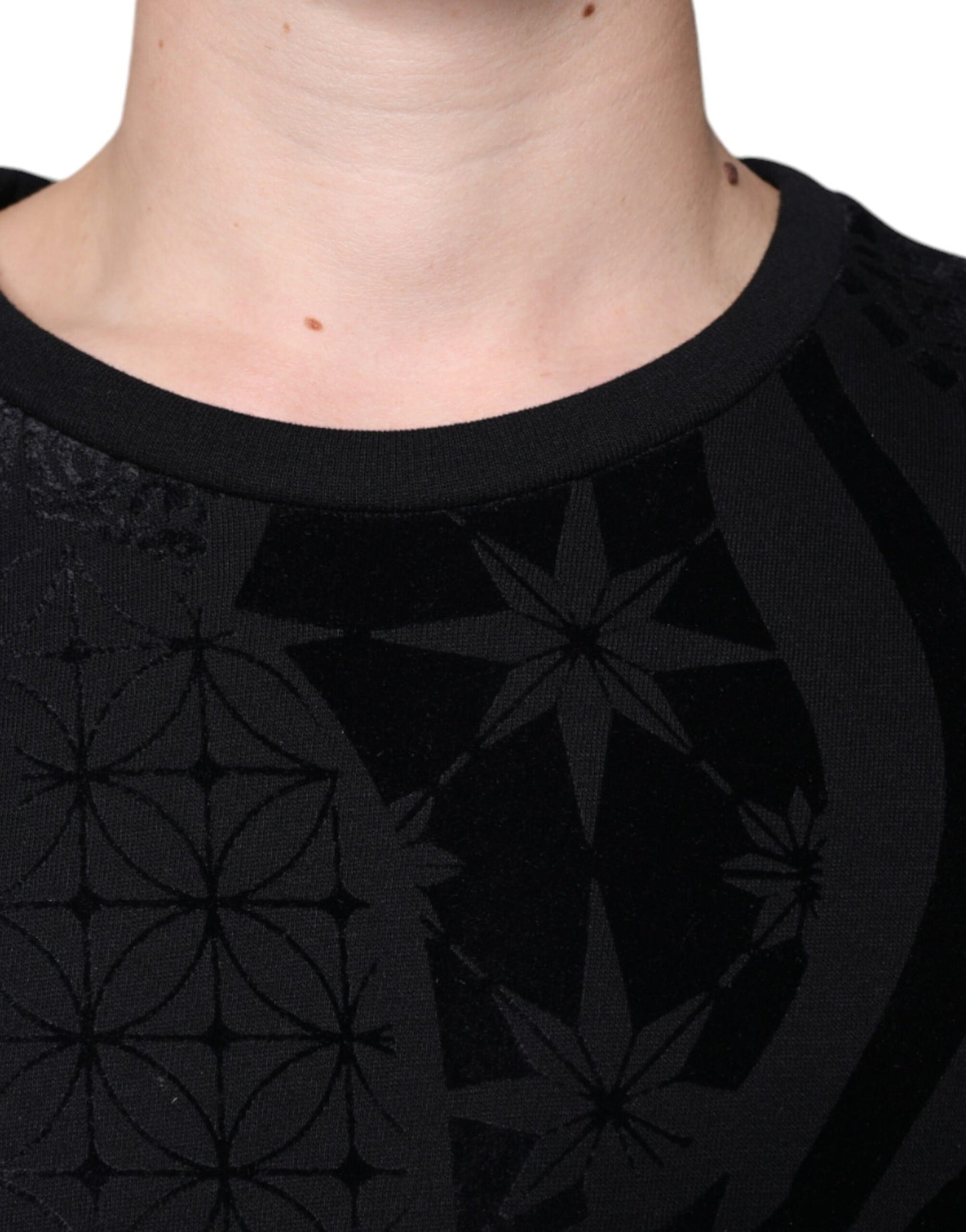 Dolce & Gabbana Jersey tipo sudadera con cuello redondo y estampado negro