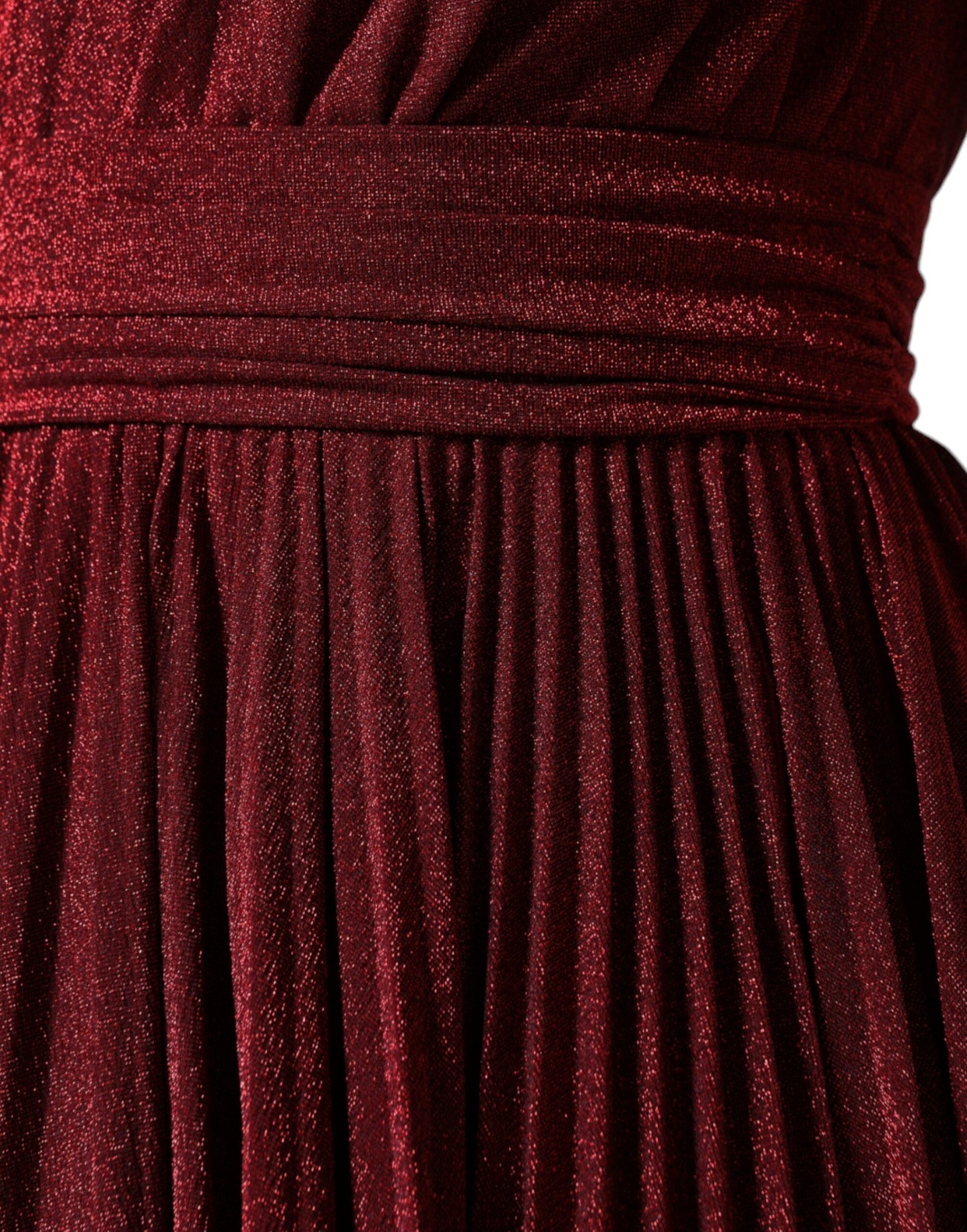 Dolce & Gabbana Minivestido rojo de corte A plisado con un hombro