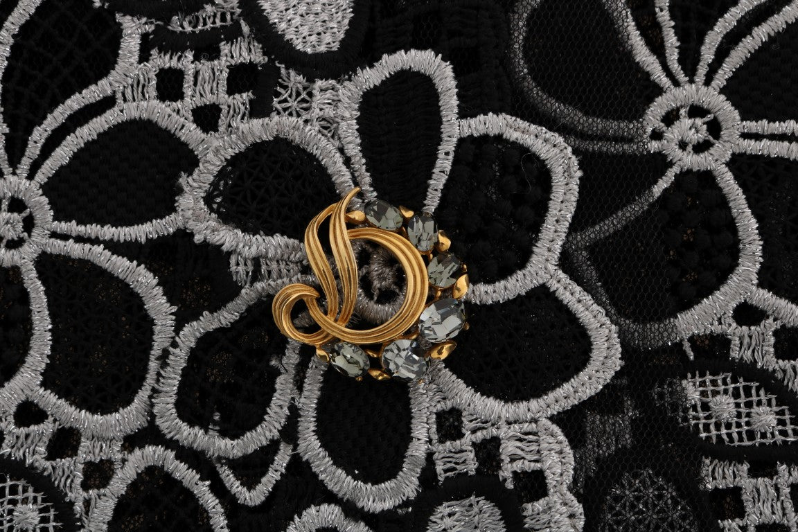 Dolce & Gabbana Minifalda elegante de encaje con detalles de cristales