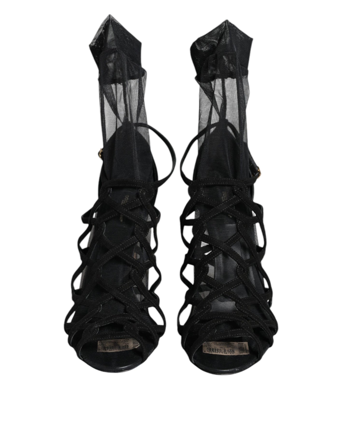 Dolce & Gabbana Zapatos sandalias de tacón elástico de tul negro