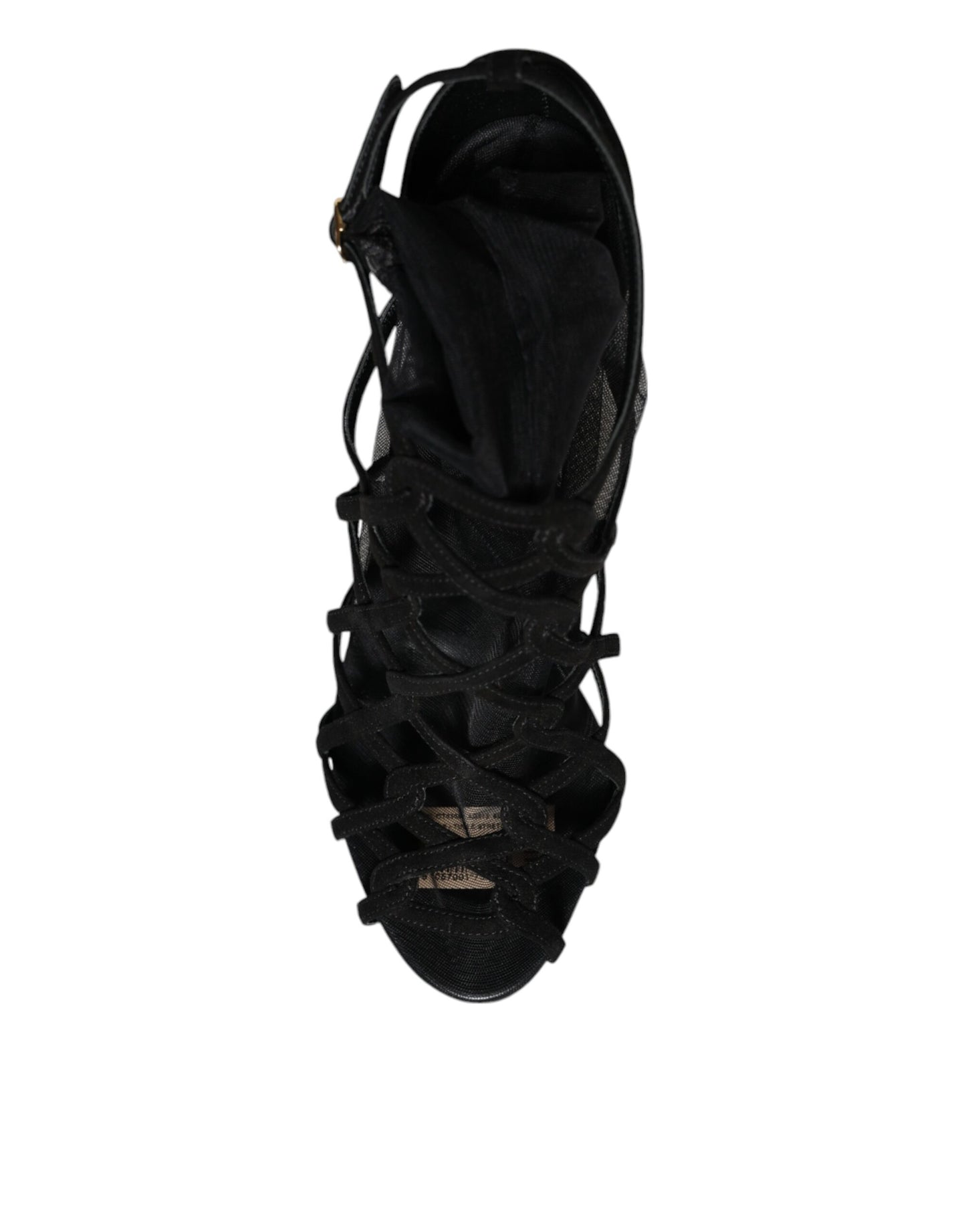 Dolce & Gabbana Zapatos sandalias de tacón elástico de tul negro