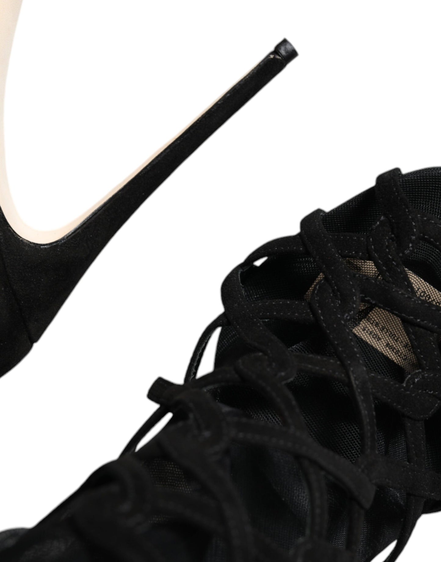 Dolce & Gabbana Zapatos sandalias de tacón elástico de tul negro