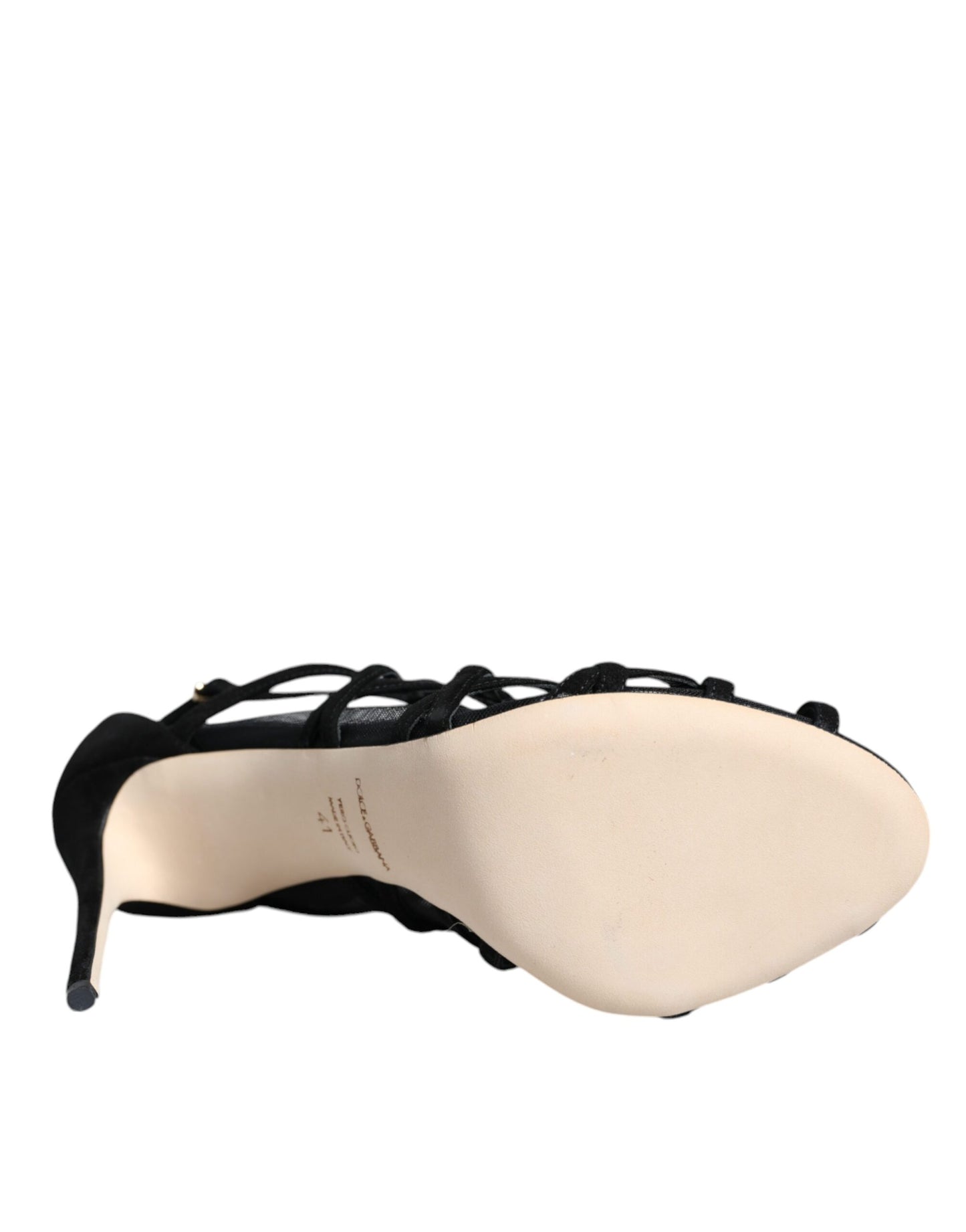 Dolce & Gabbana Zapatos sandalias de tacón elástico de tul negro