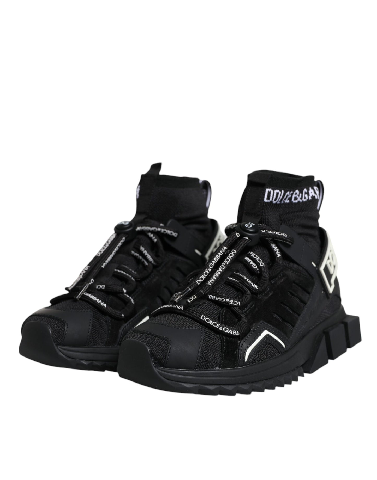 Dolce & Gabbana Calcetines Sorrento negros Zapatillas con logo Zapatos