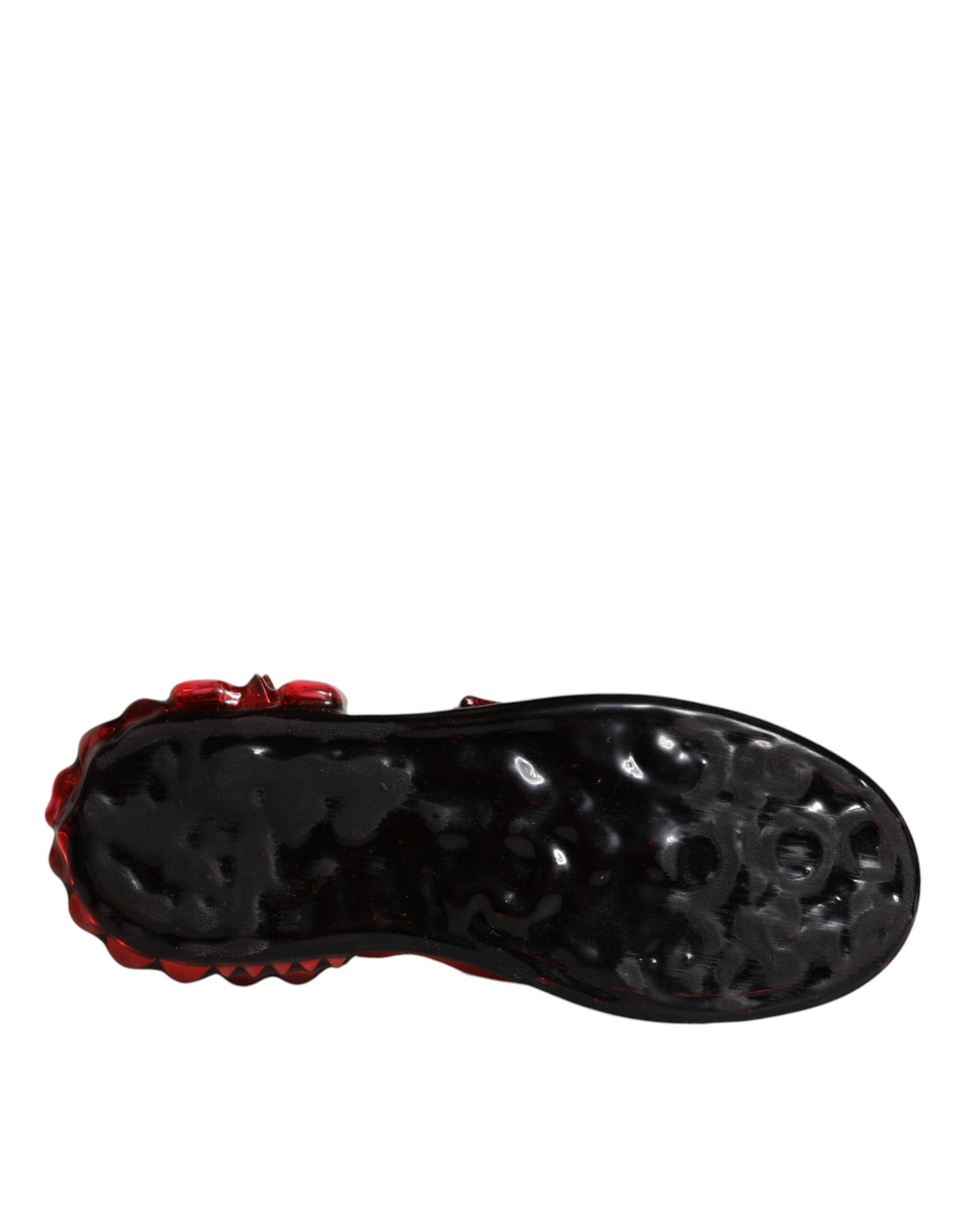 Dolce & Gabbana Zapatillas Portofino De Cuero Con Cristales Rojos Blancos Zapatos