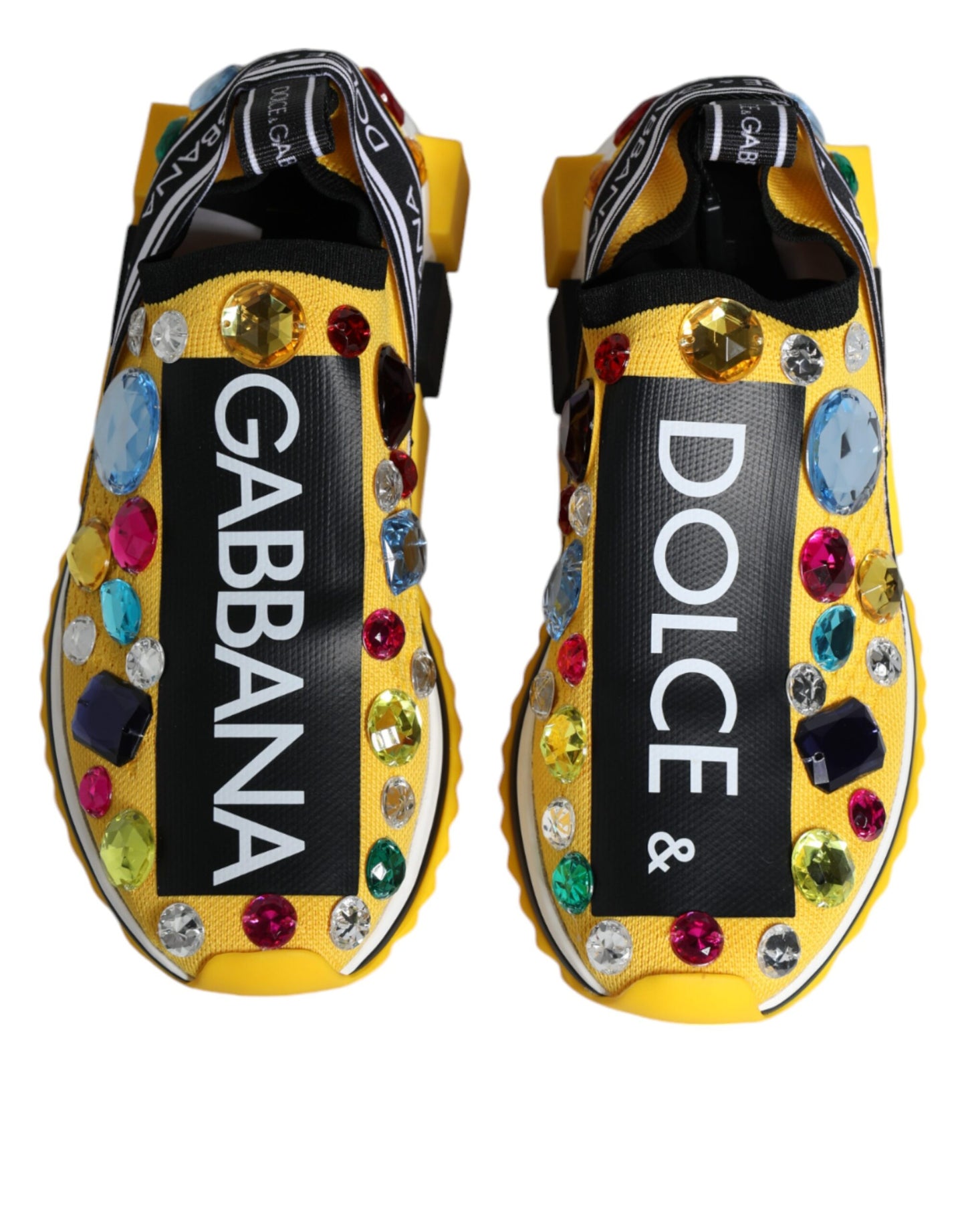 Dolce & Gabbana Zapatillas bajas con cristales Sorrento amarillos Zapatos