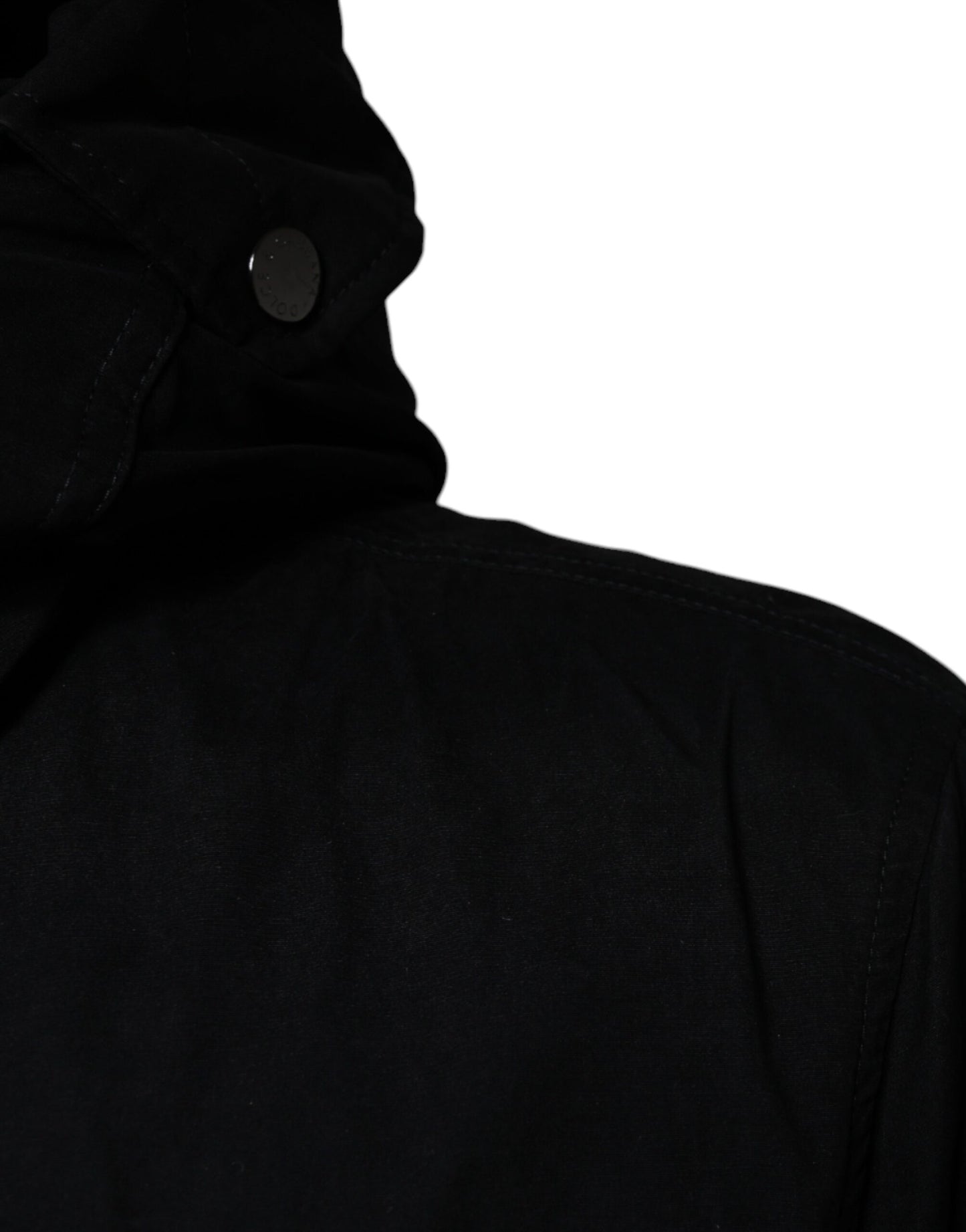 Dolce & Gabbana Gabardina de algodón tipo parka con capucha negra