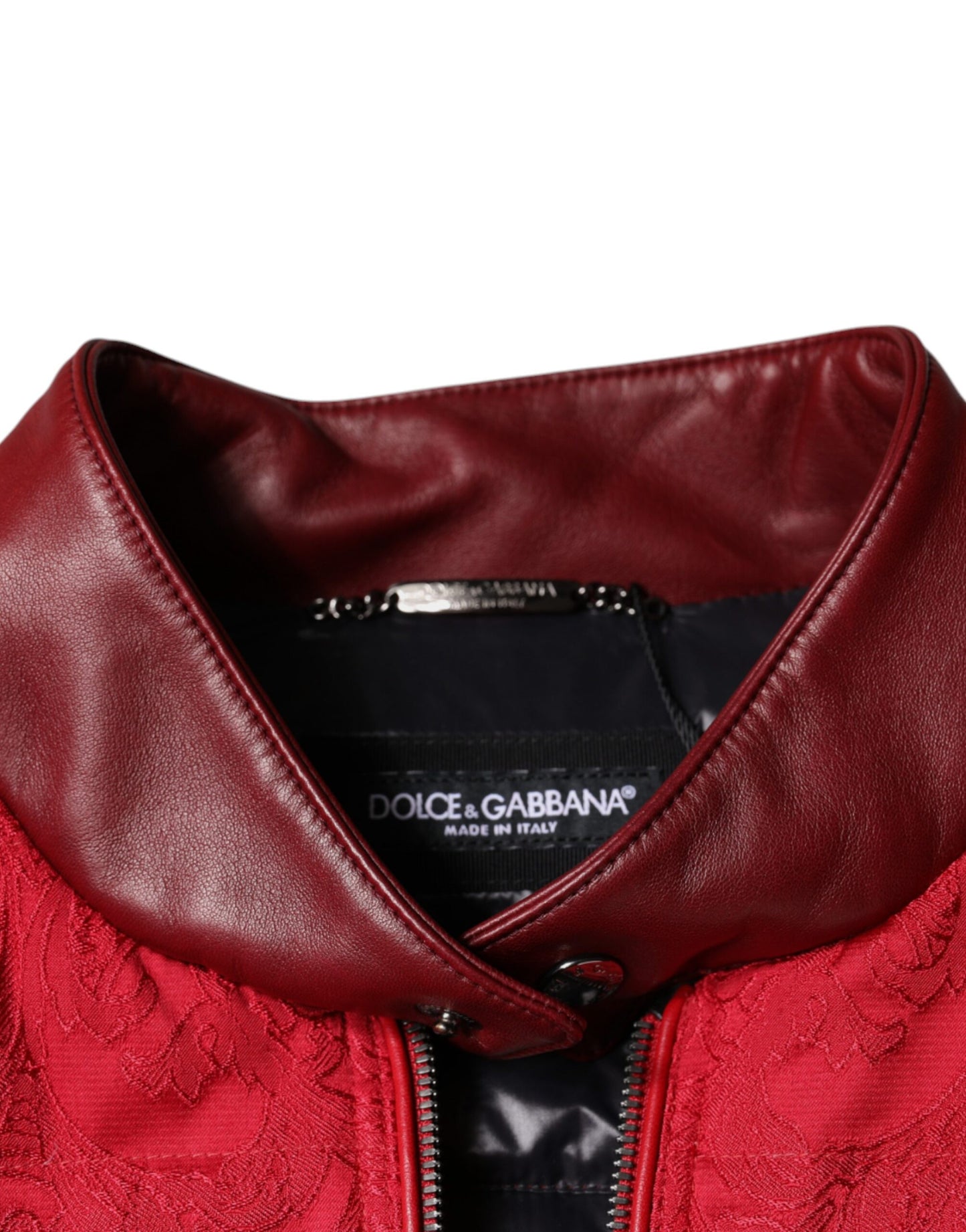Dolce & Gabbana Chaqueta bomber acolchada roja con logo de corona dorada