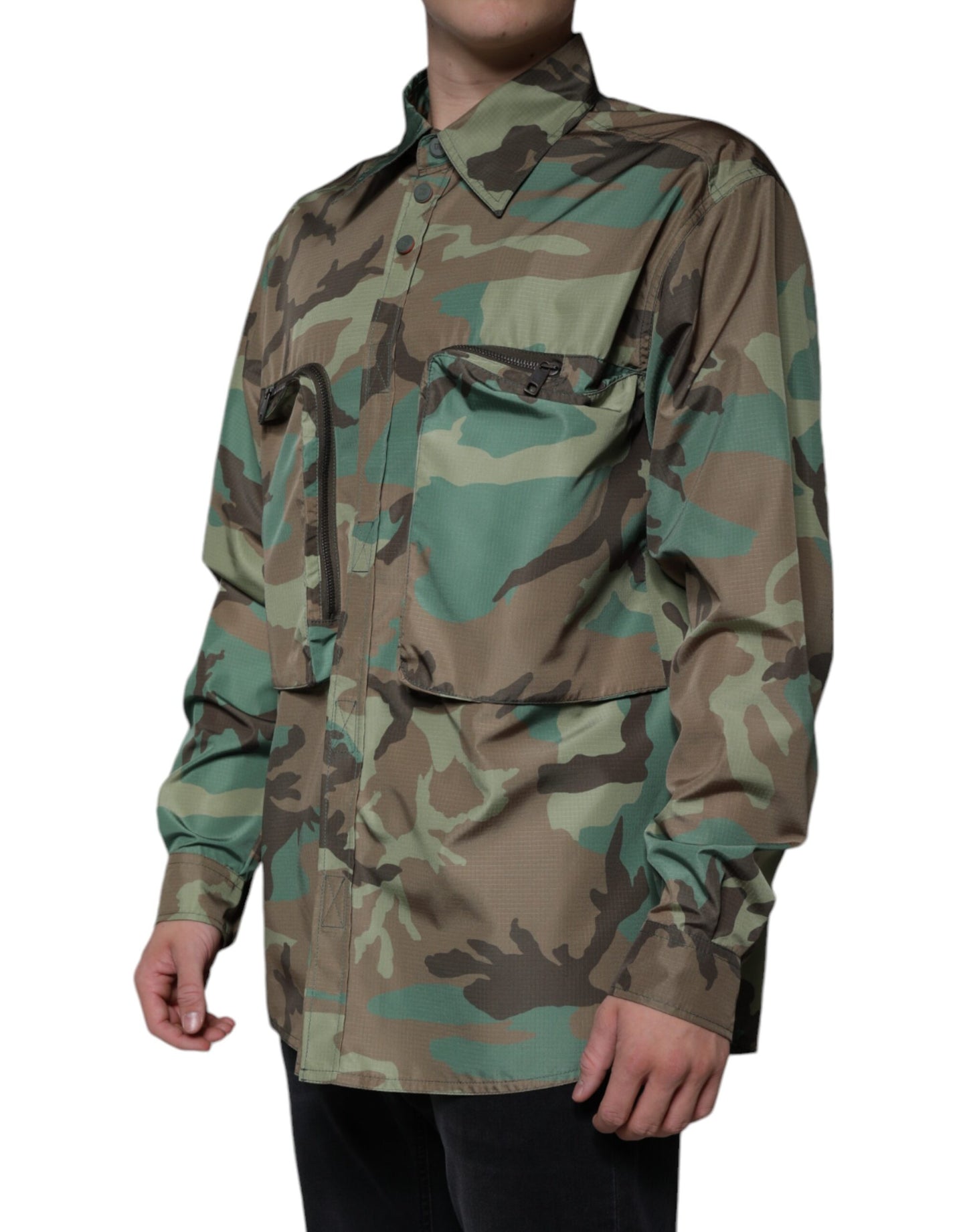 Dolce & Gabbana Camisa con botones de camuflaje multicolor