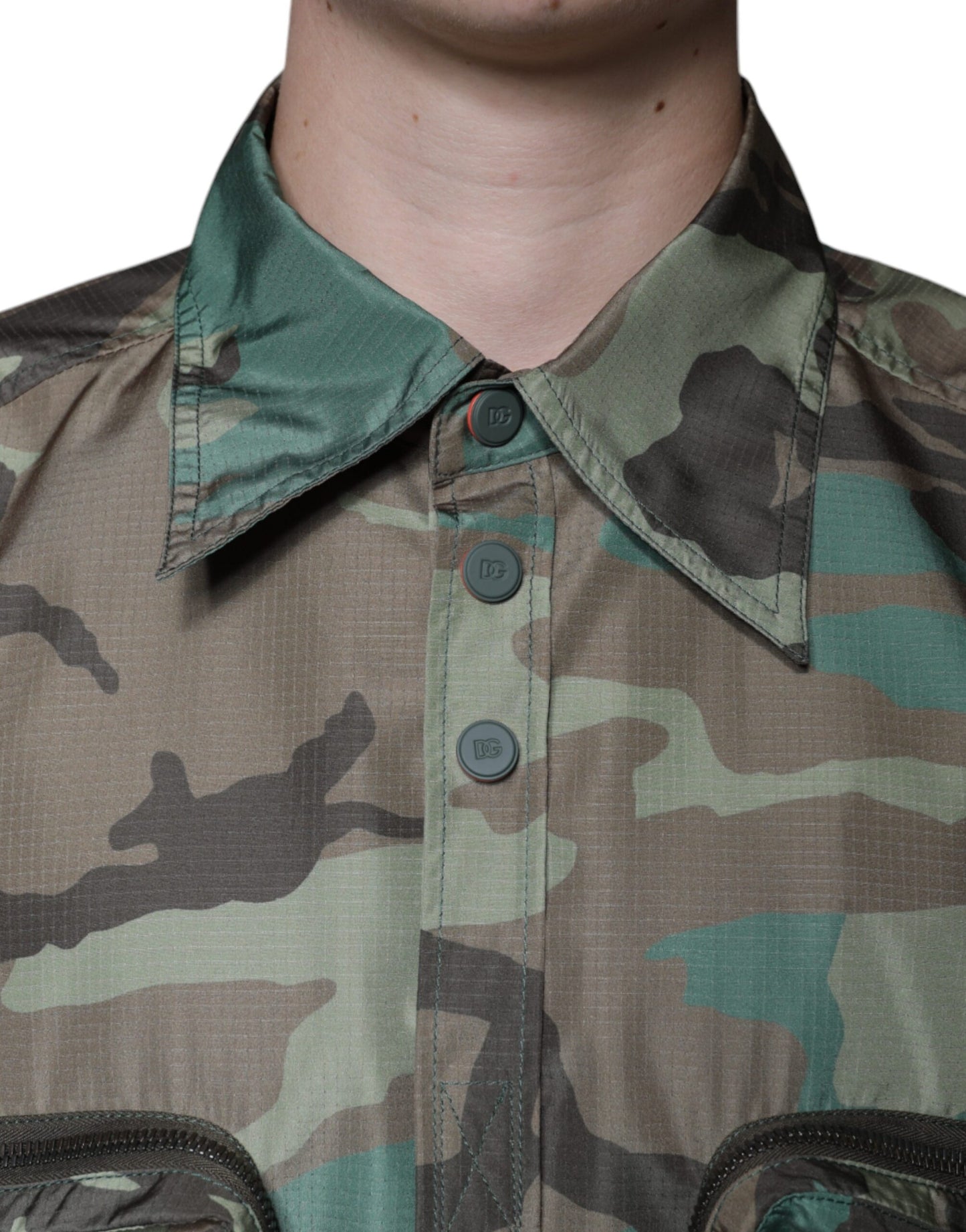 Dolce & Gabbana Camisa con botones de camuflaje multicolor